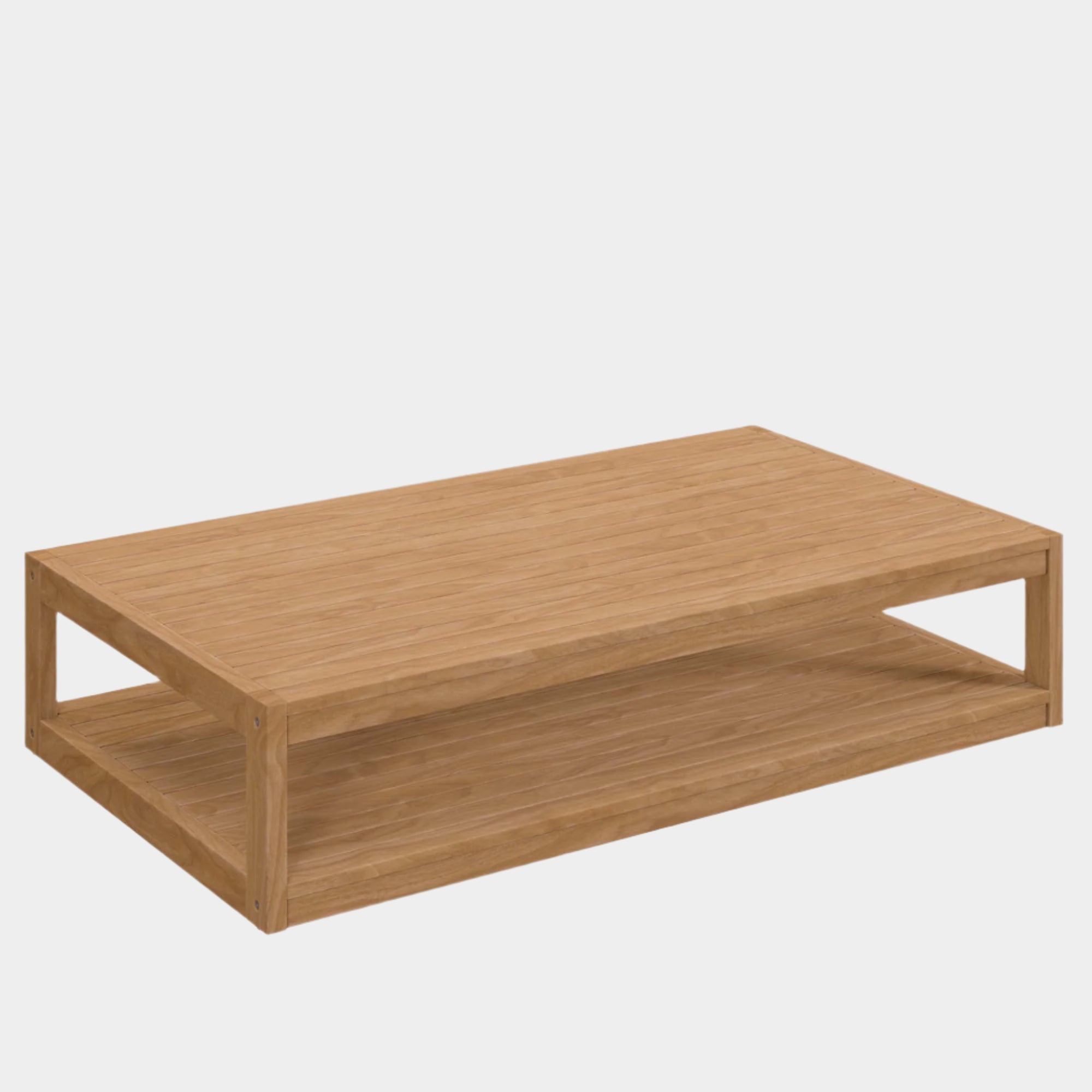 Table basse d'extérieur en bois de teck de Carlsbad en couleur naturelle