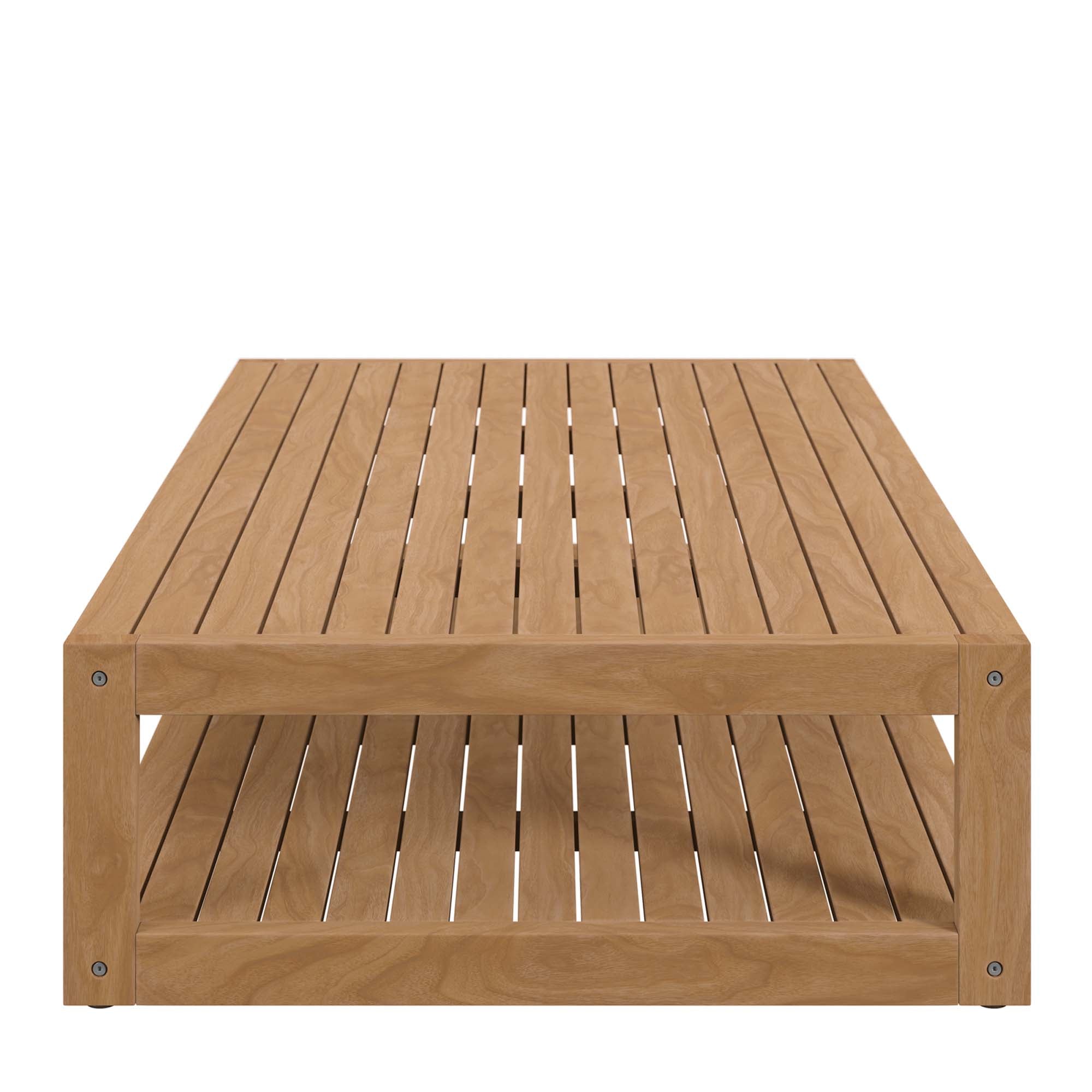 Table basse d'extérieur en bois de teck de Carlsbad en couleur naturelle