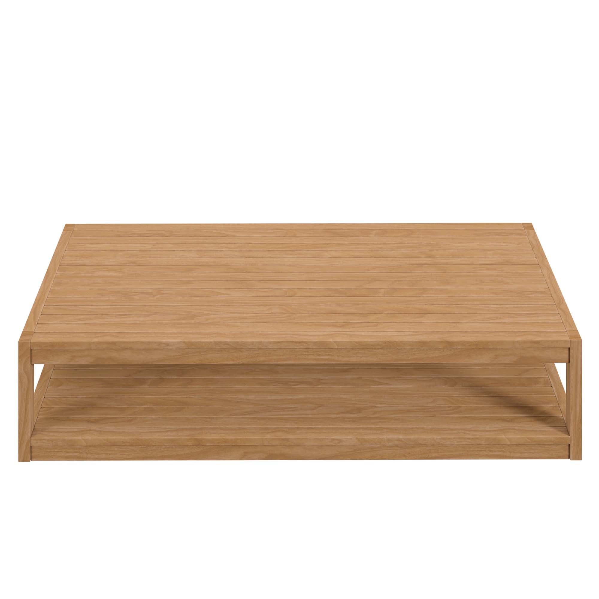 Table basse d'extérieur en bois de teck de Carlsbad en couleur naturelle