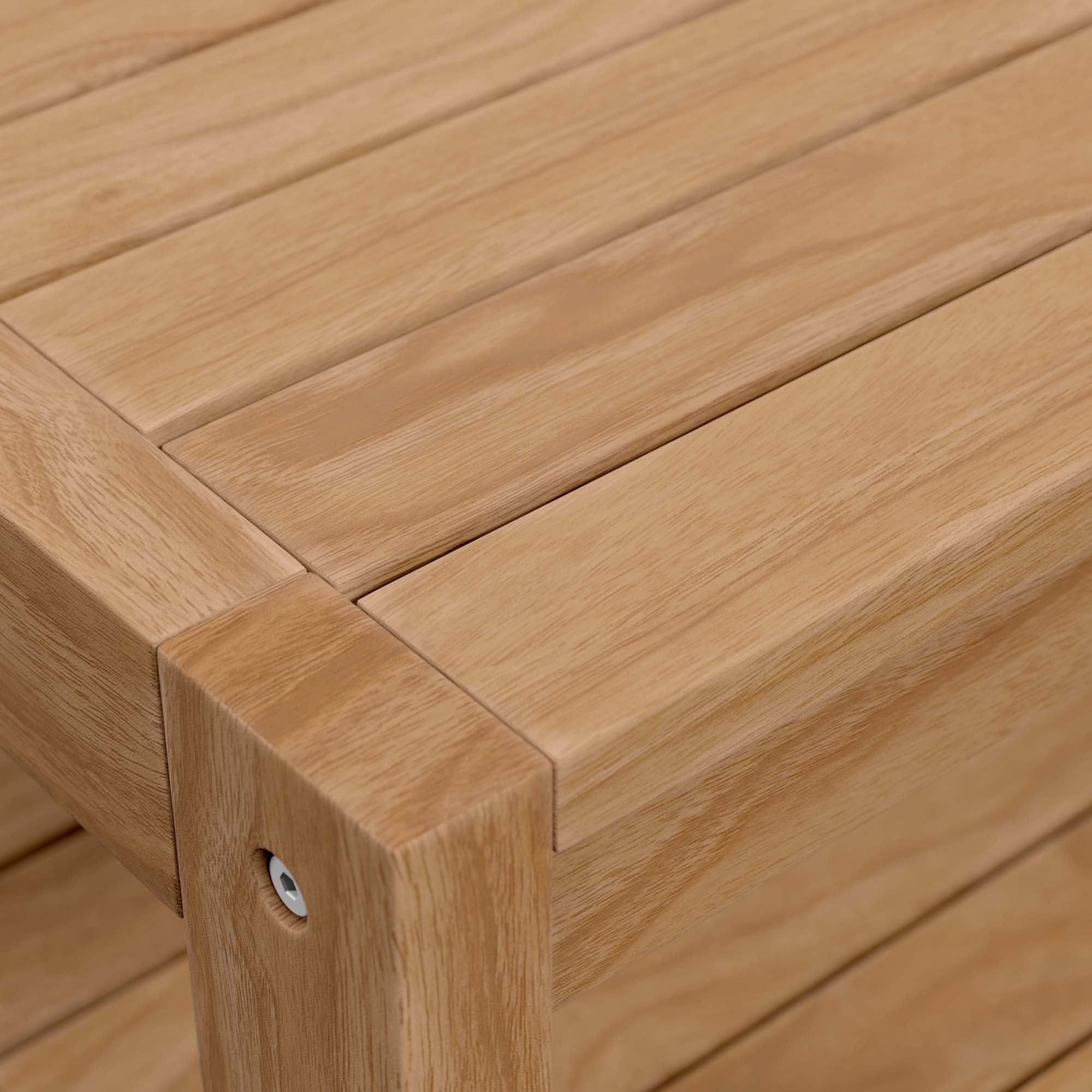 Table basse d'extérieur en bois de teck de Carlsbad en couleur naturelle