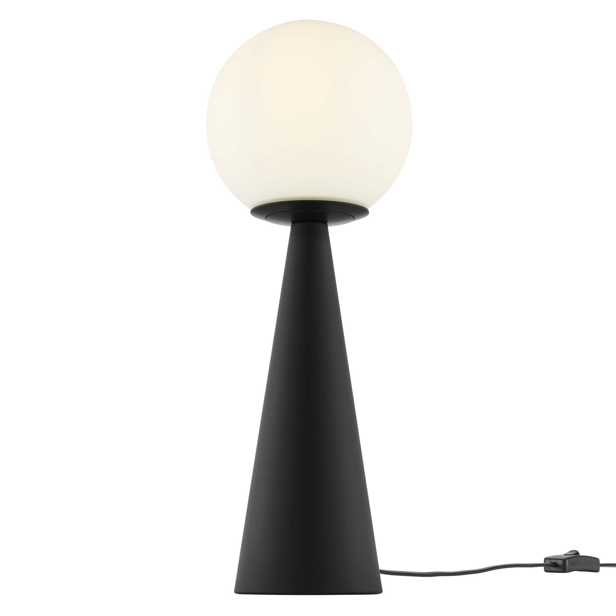 Lampe de table en verre Apex Glass Globe en blanc et noir