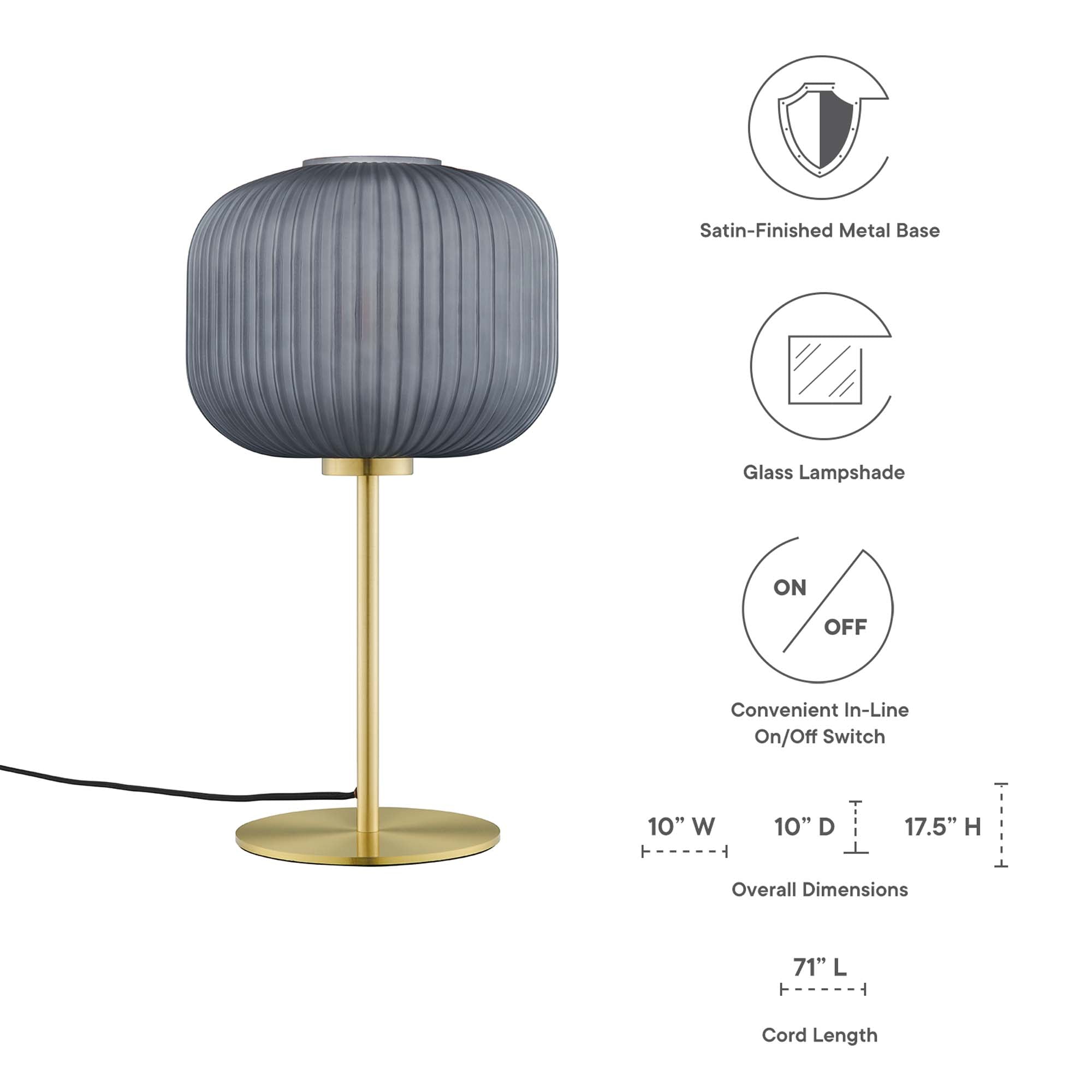 Lampe de table en verre et métal Reprise Glass Sphere