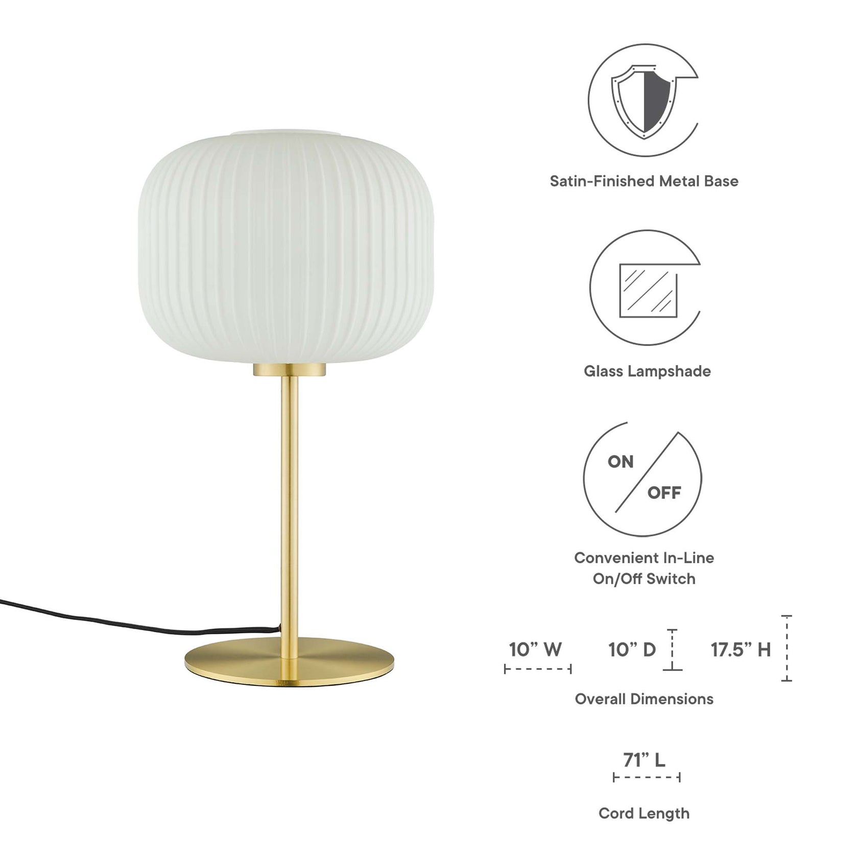 Lampe de table en verre et métal Reprise Glass Sphere
