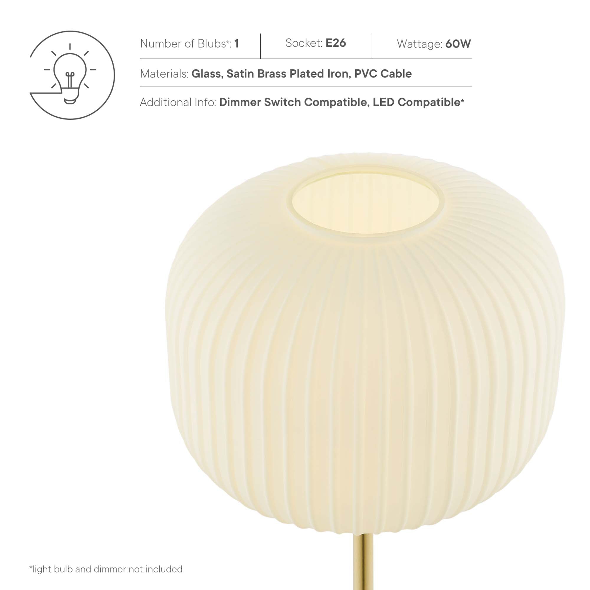 Lampe de table en verre et métal Reprise Glass Sphere