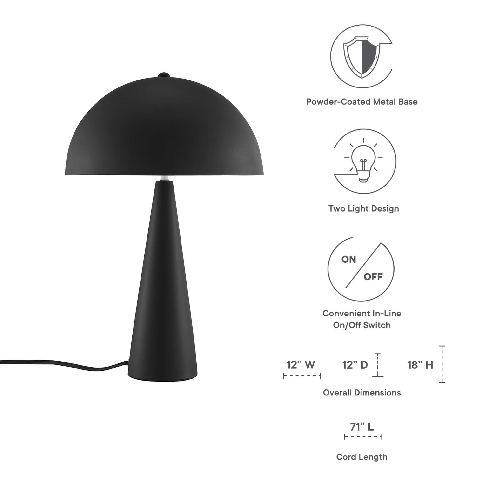 Lampe de table en métal Selena