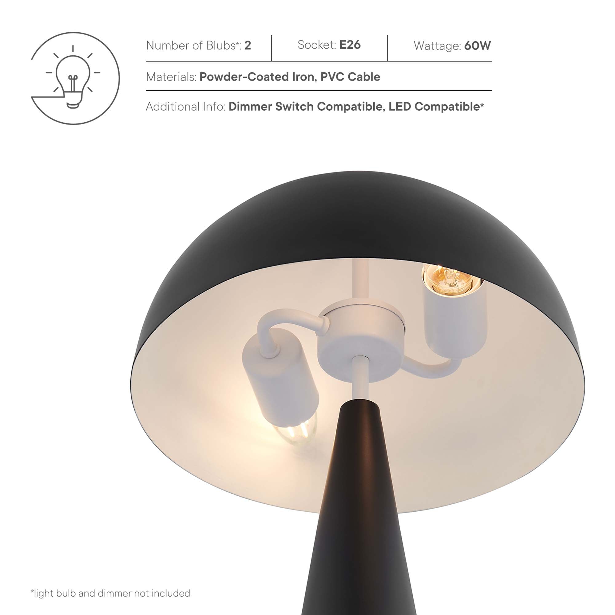Lampe de table en métal Selena