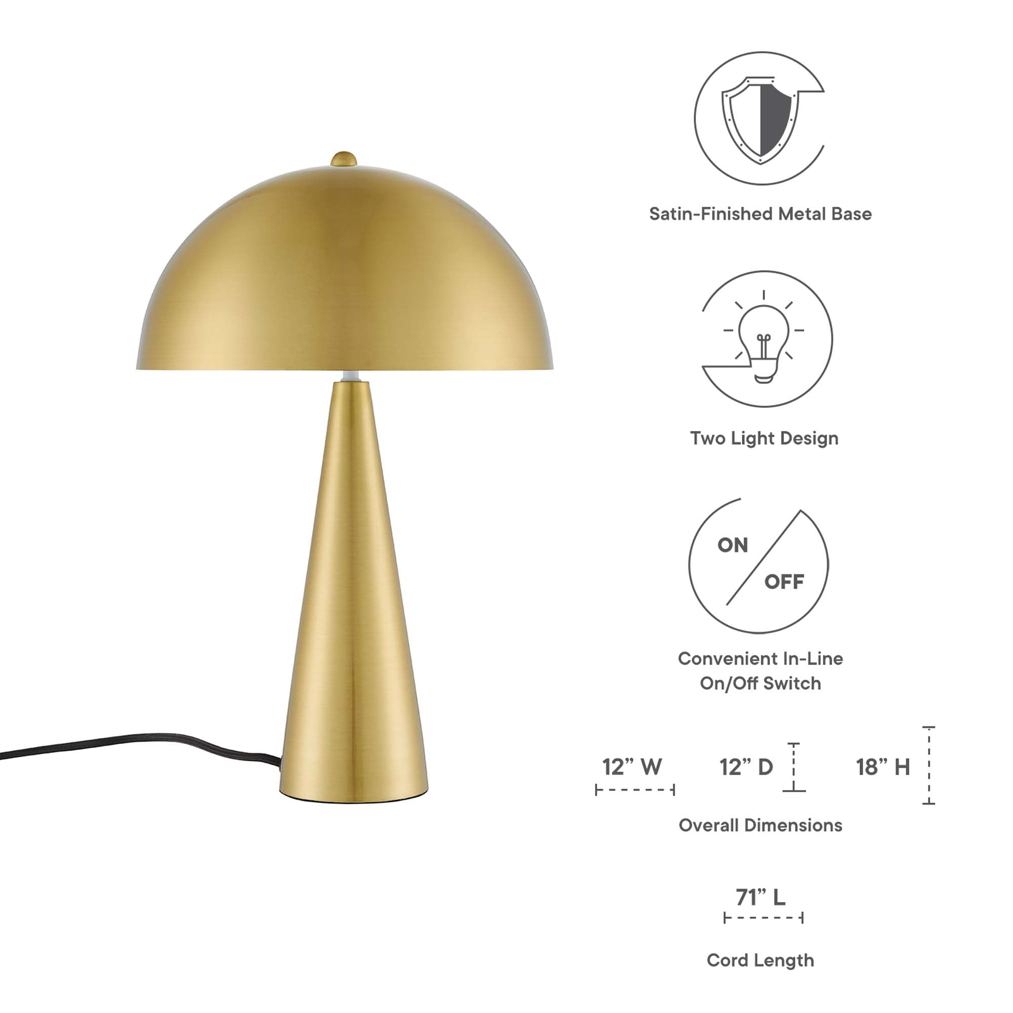 Lampe de table en métal Selena