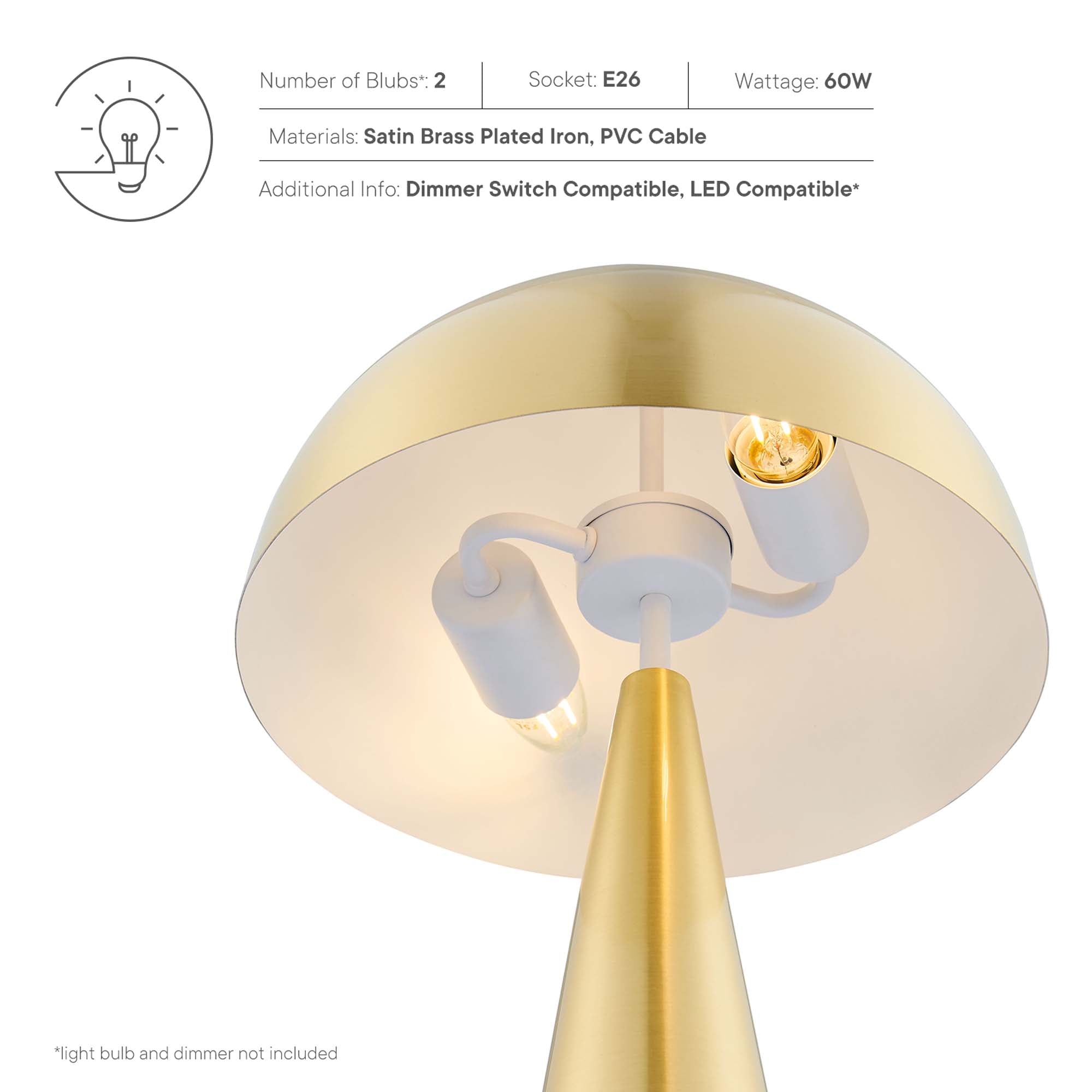 Lampe de table en métal Selena