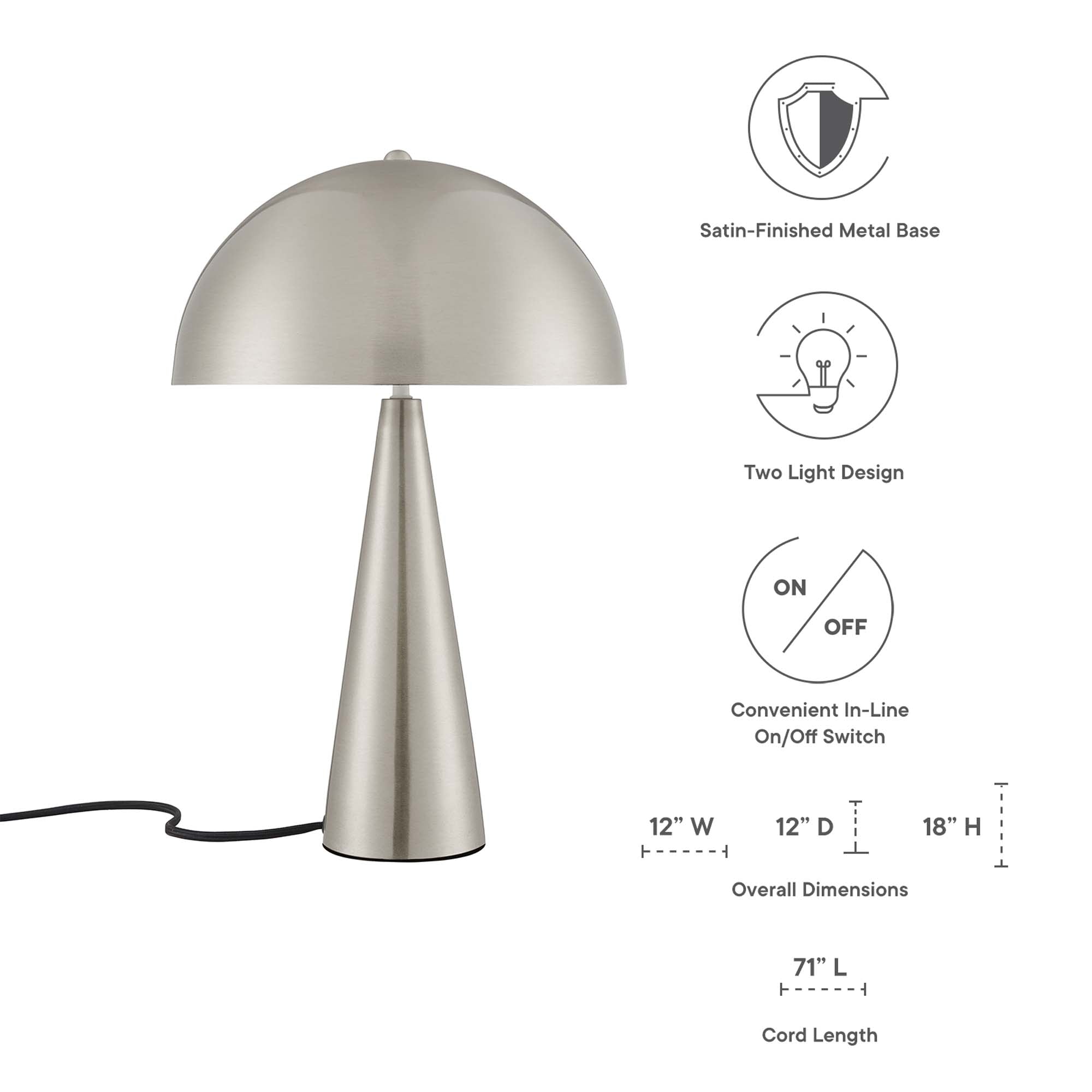 Lampe de table en métal Selena