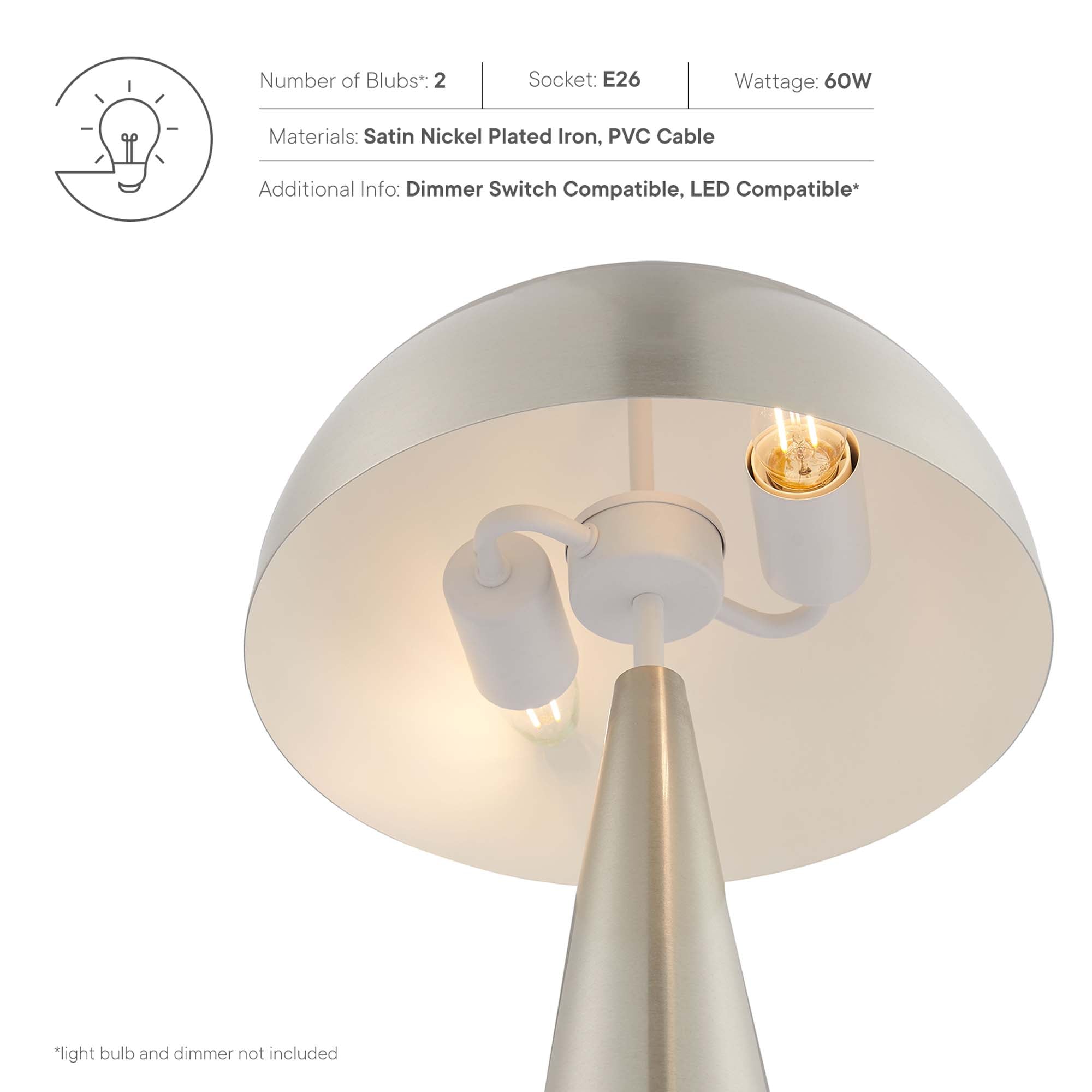 Lampe de table en métal Selena