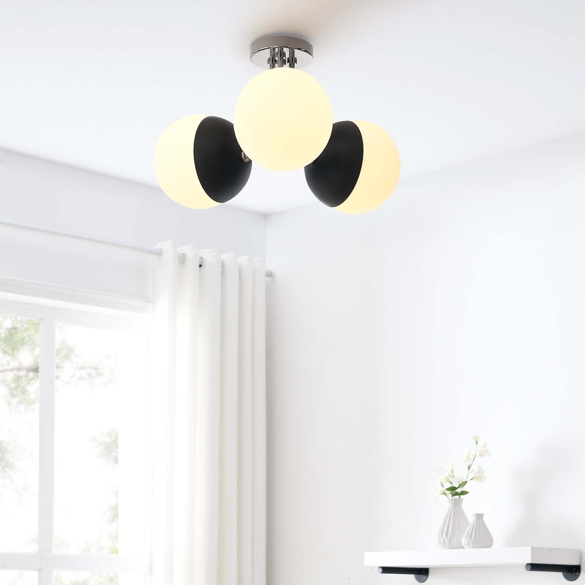 Plafonnier semi-encastré à 3 lampes Stellar
