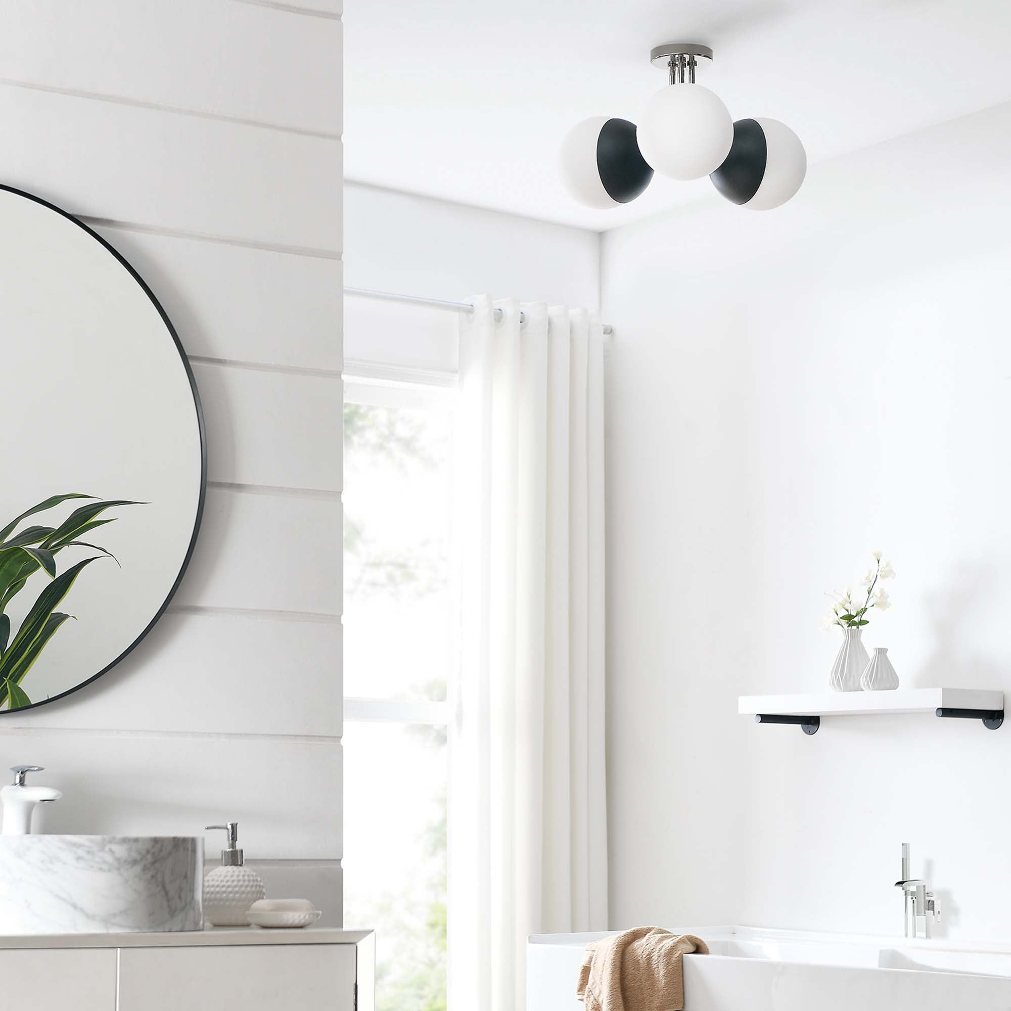 Plafonnier semi-encastré à 3 lampes Stellar