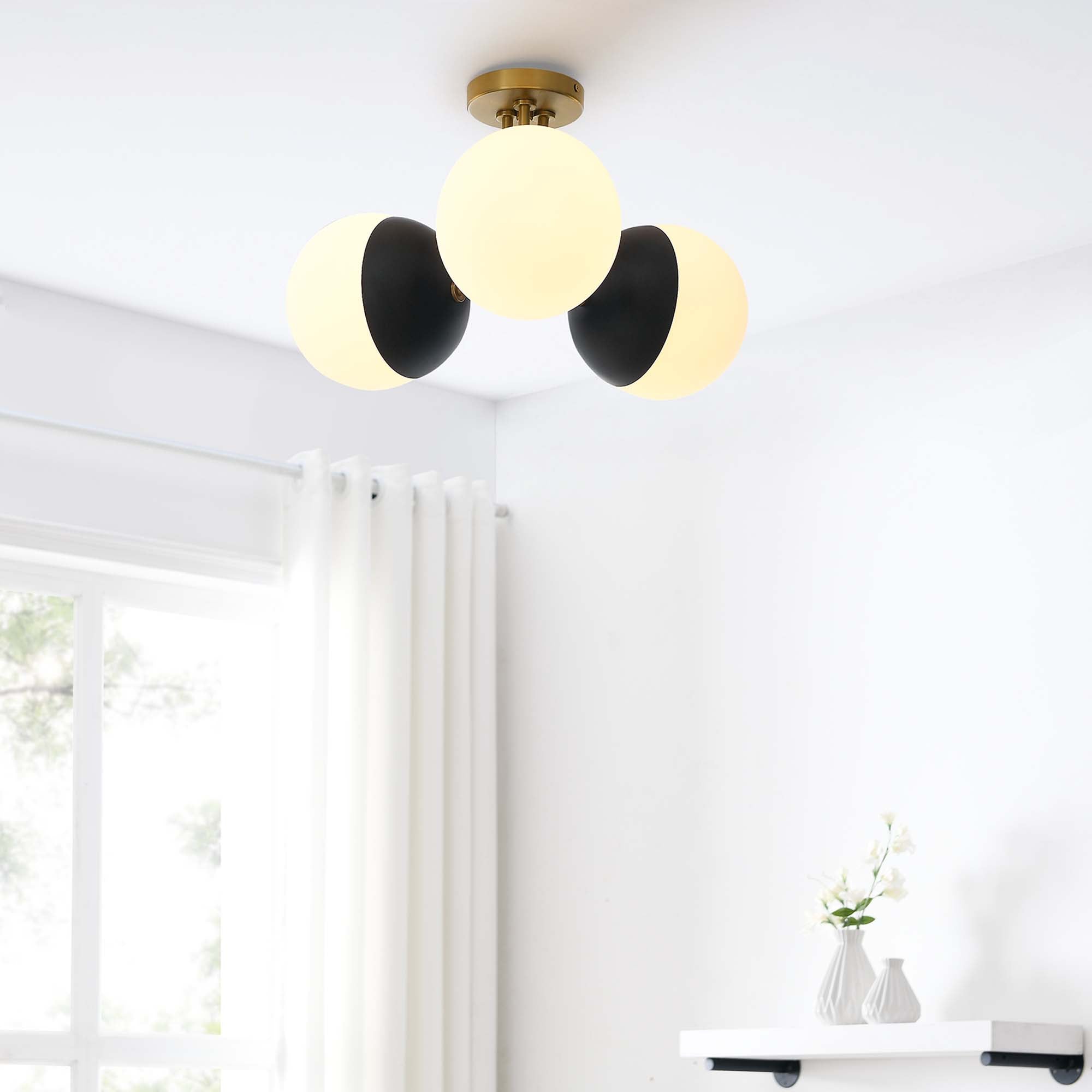 Plafonnier semi-encastré à 3 lampes Stellar