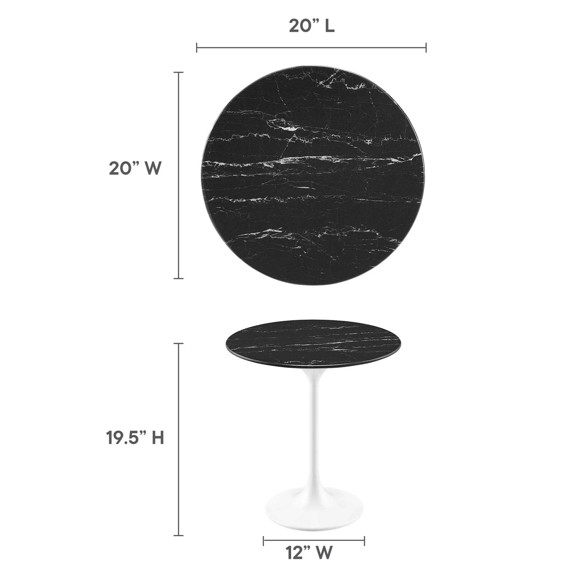 Lippa Round Artificial Marble Side Table