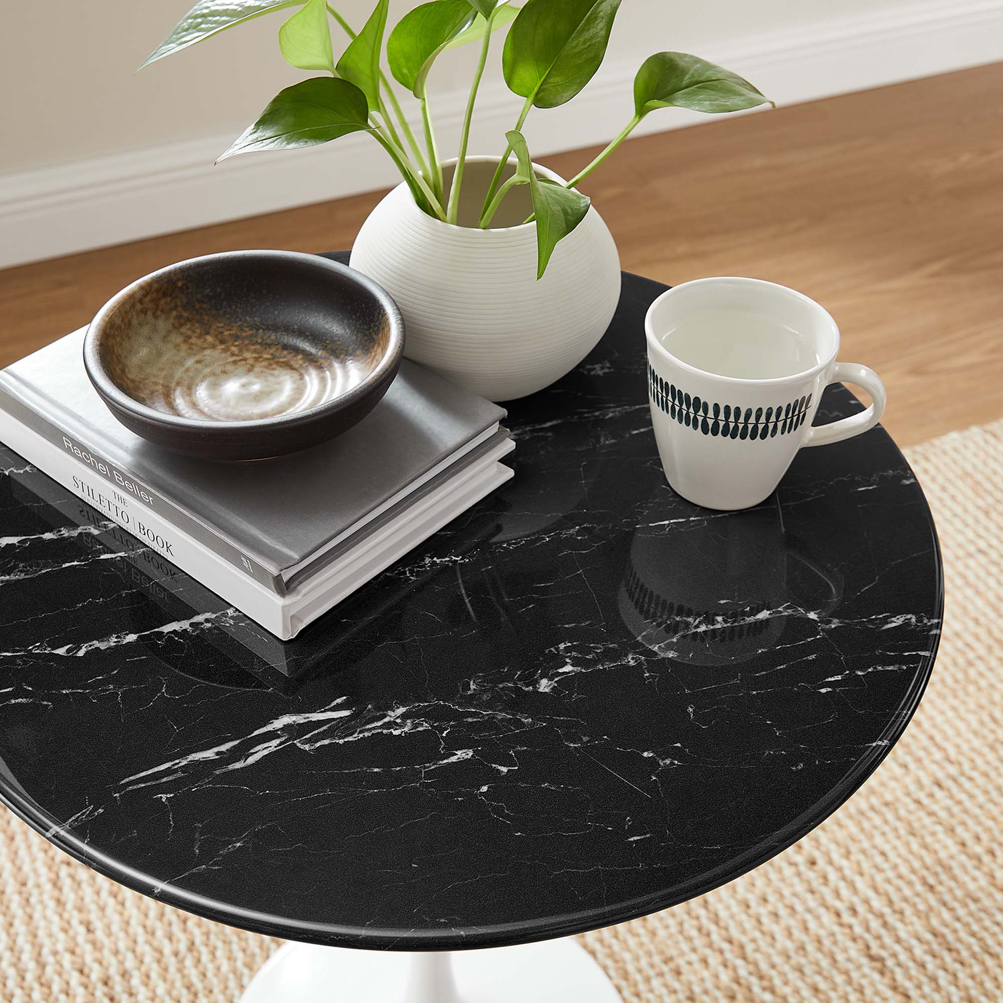 Lippa Round Artificial Marble Side Table
