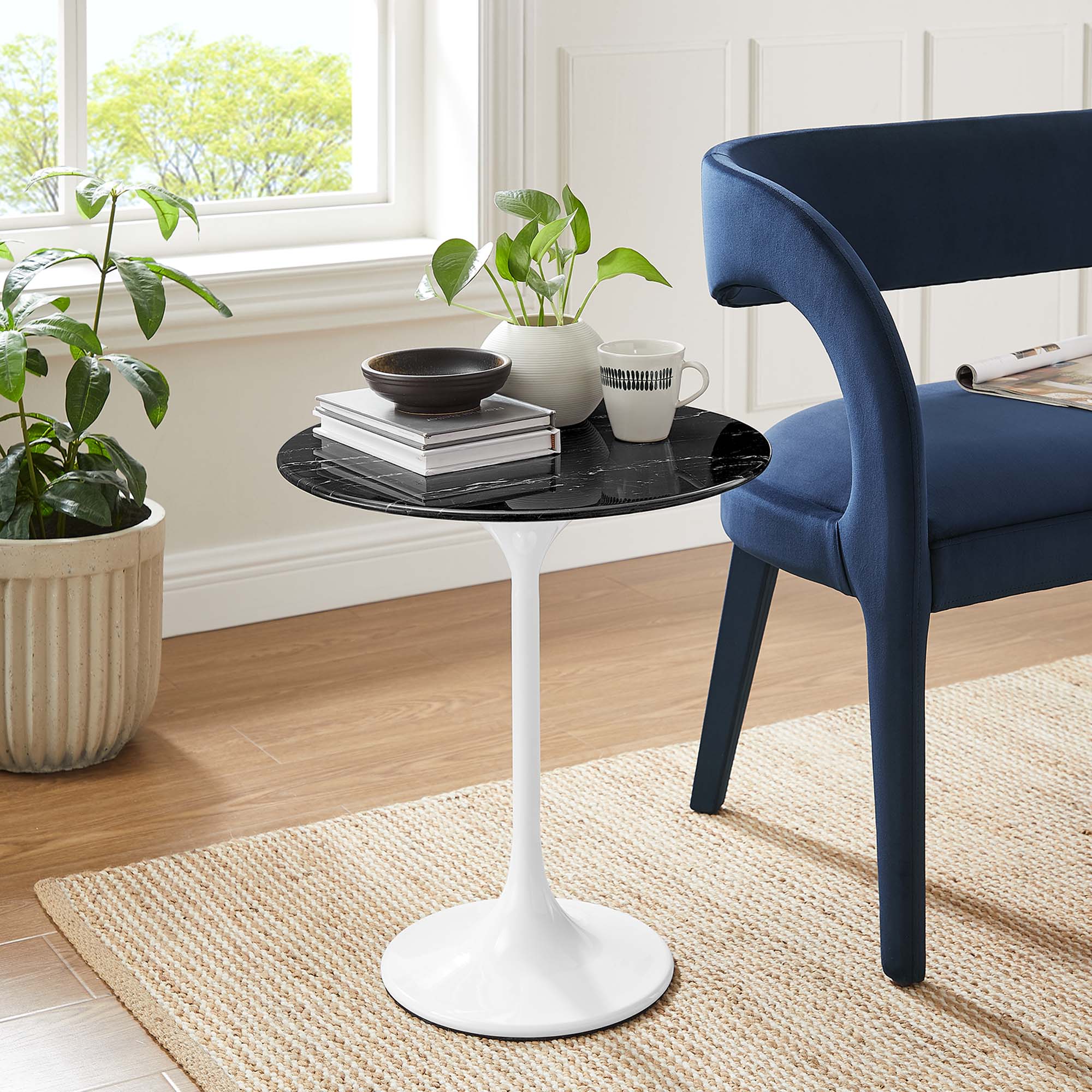 Lippa Round Artificial Marble Side Table