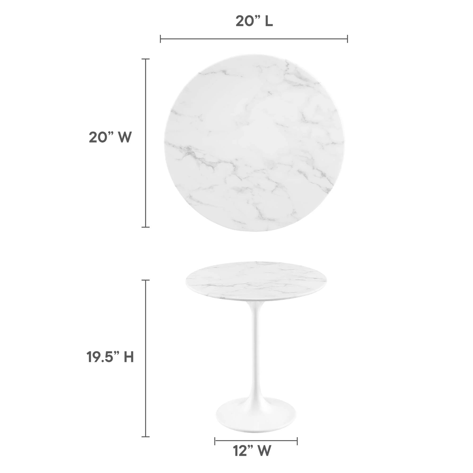 Lippa Round Artificial Marble Side Table