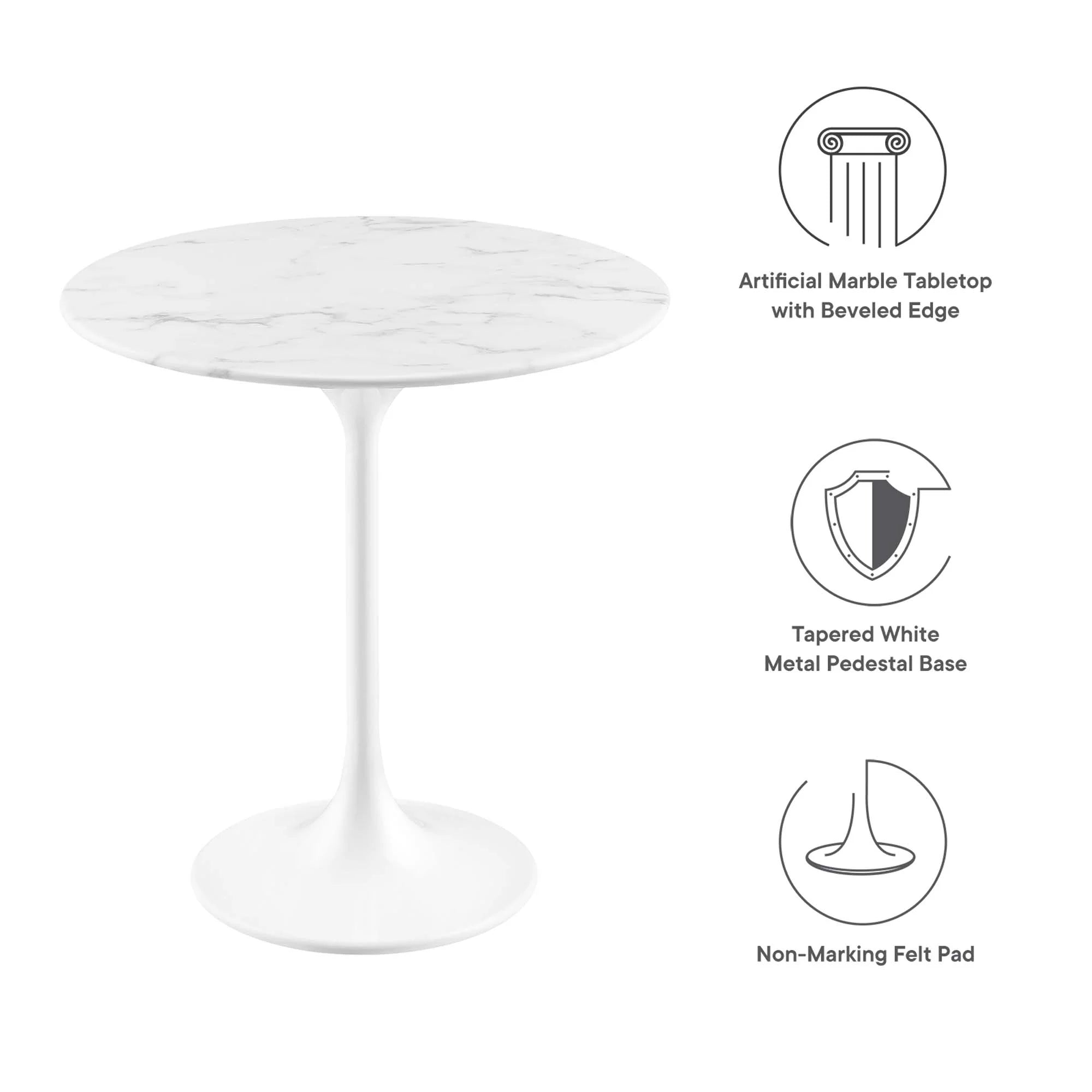 Lippa Round Artificial Marble Side Table