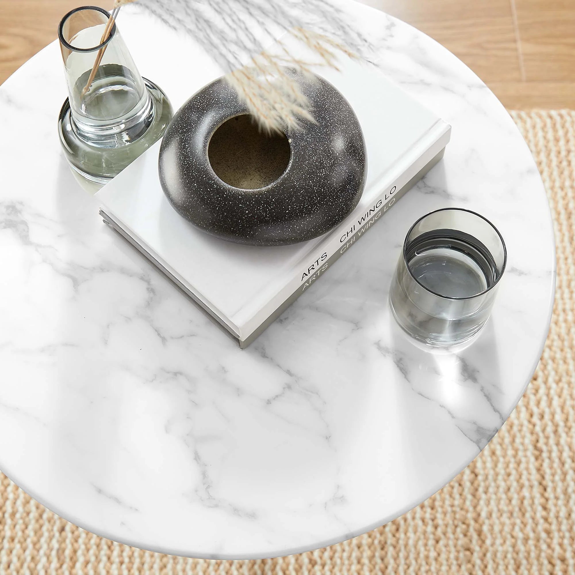 Lippa Round Artificial Marble Side Table