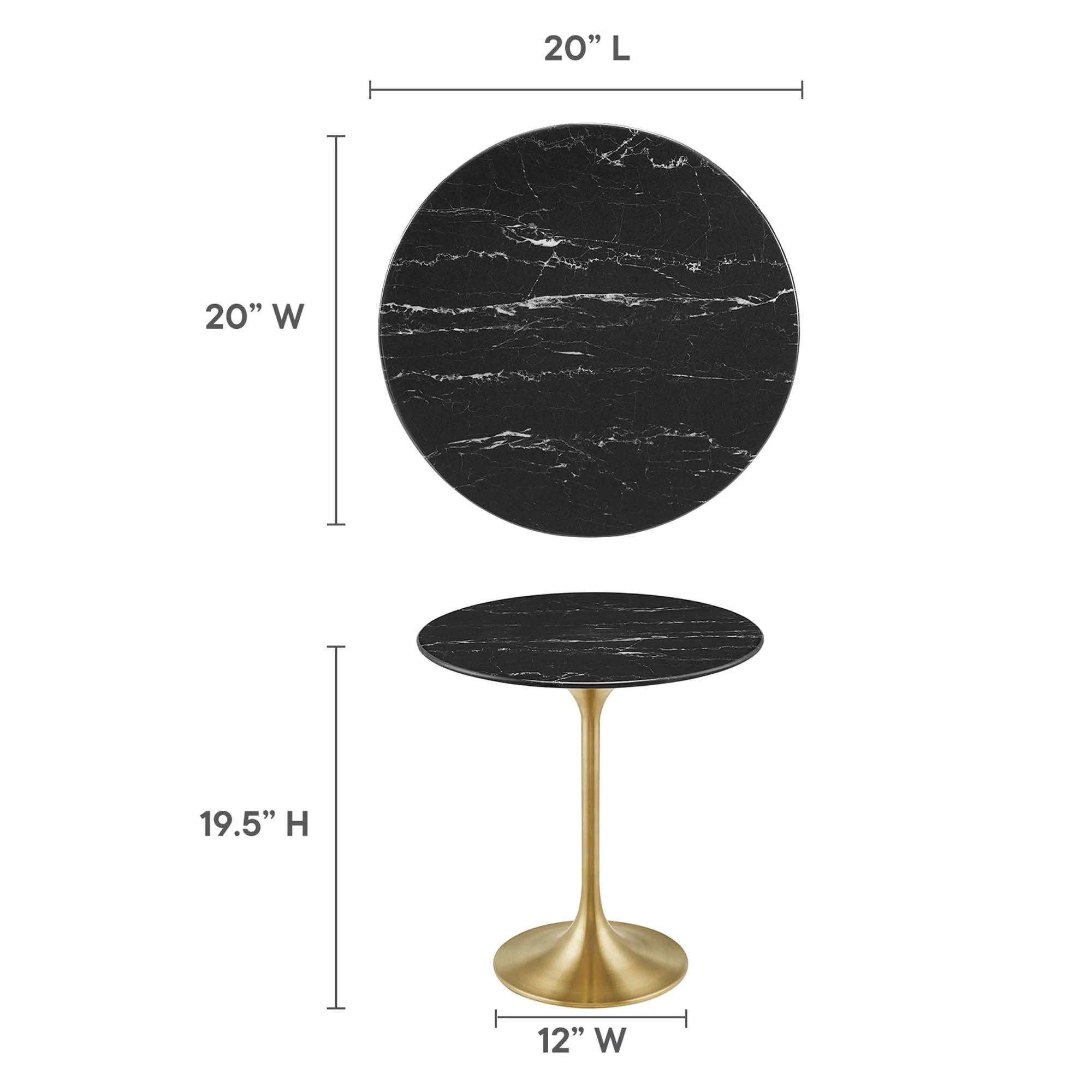 Lippa Round Artificial Marble Side Table