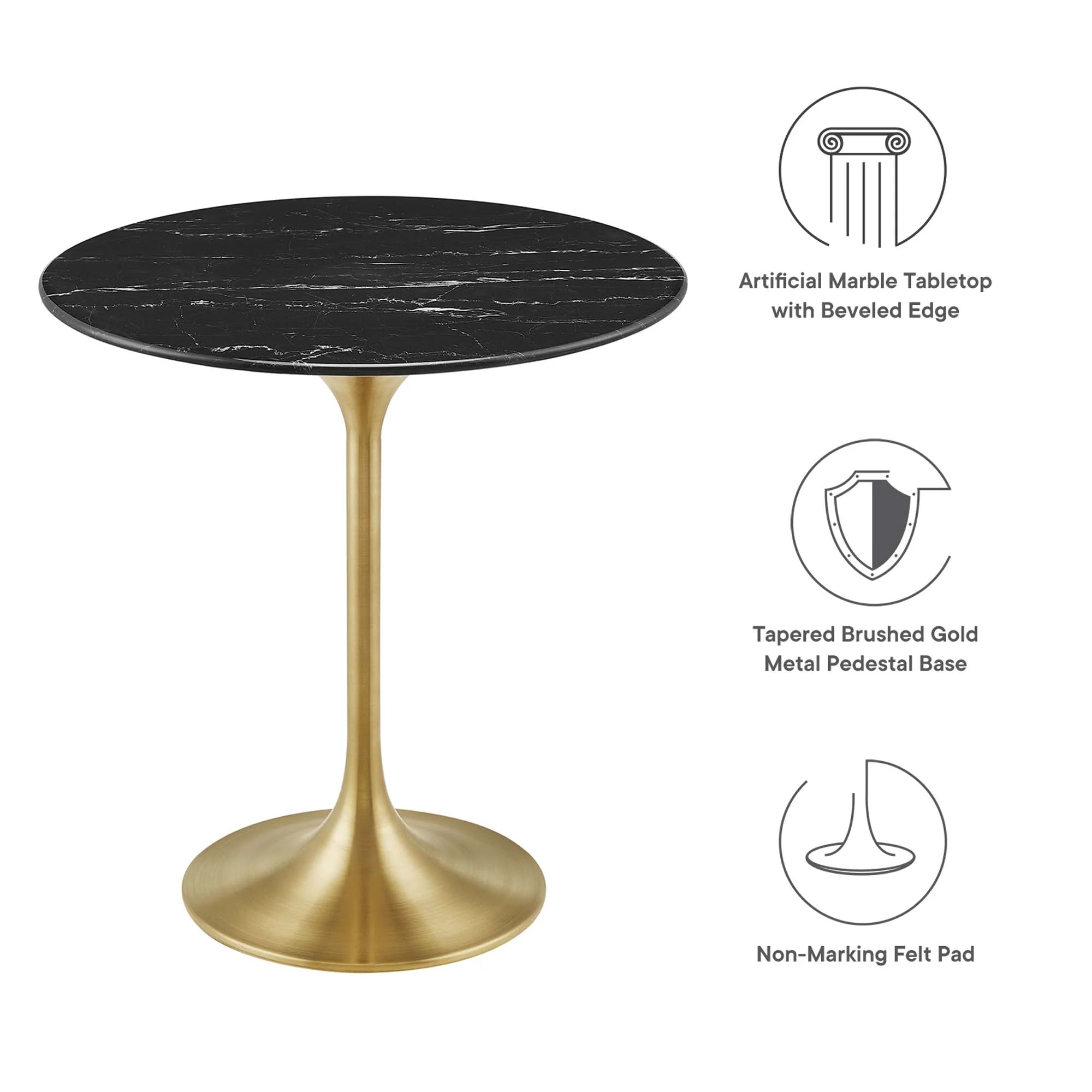 Lippa Round Artificial Marble Side Table