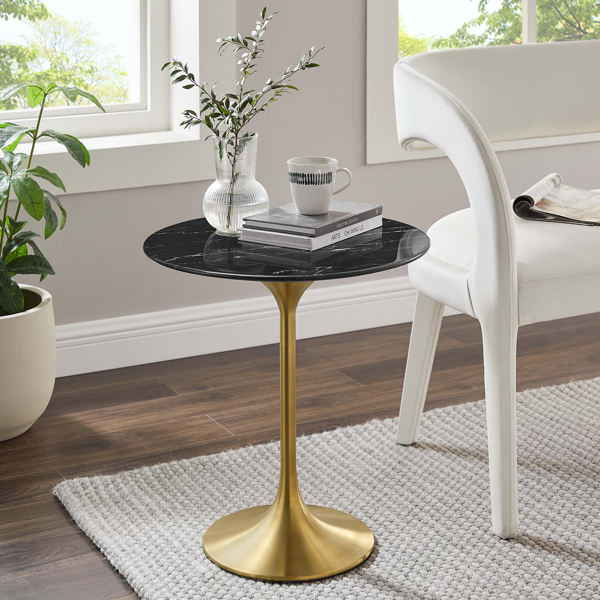 Lippa Round Artificial Marble Side Table