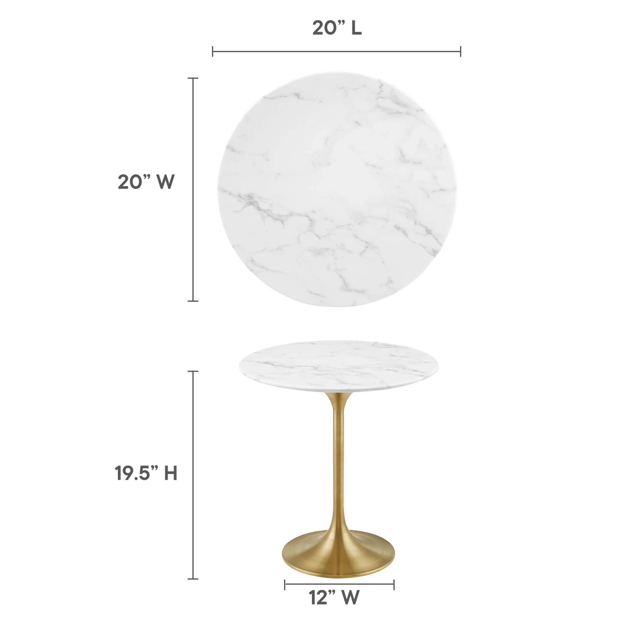 Lippa Round Artificial Marble Side Table