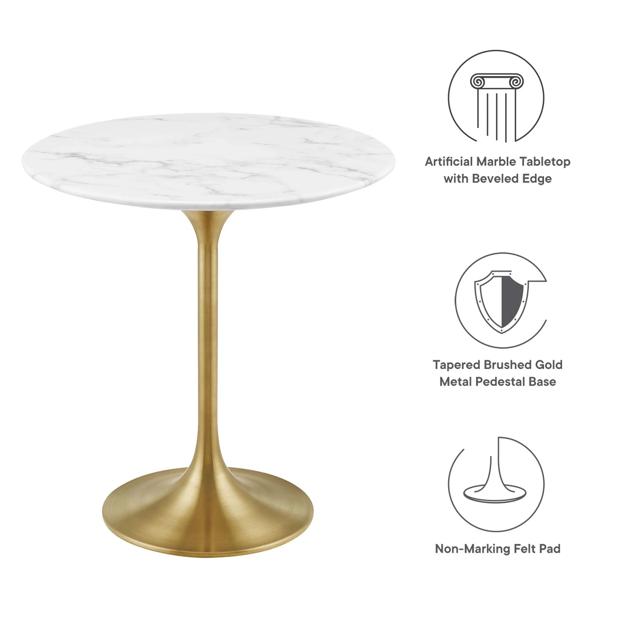 Lippa Round Artificial Marble Side Table