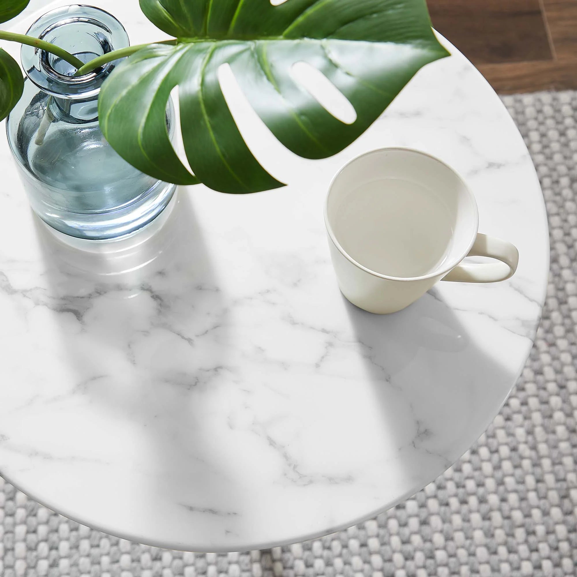 Lippa Round Artificial Marble Side Table