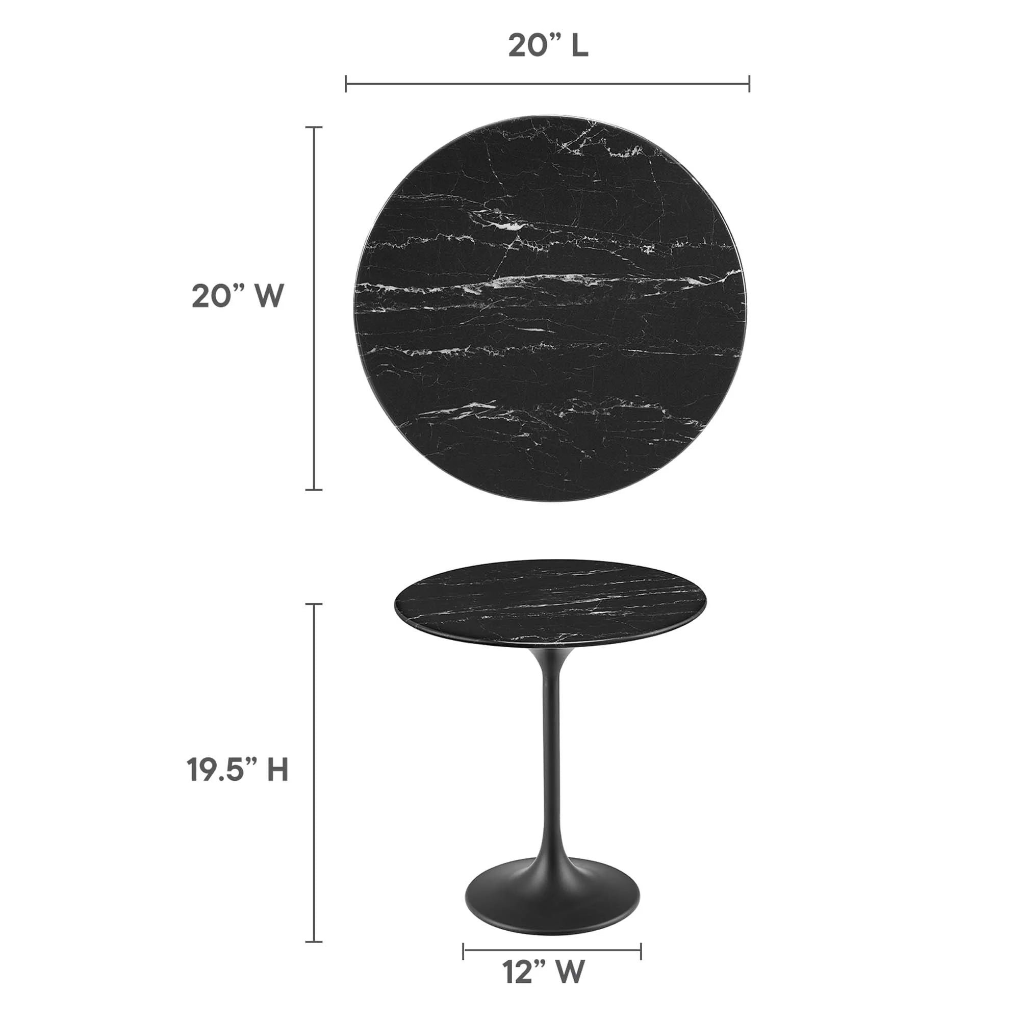 Lippa Round Artificial Marble Side Table