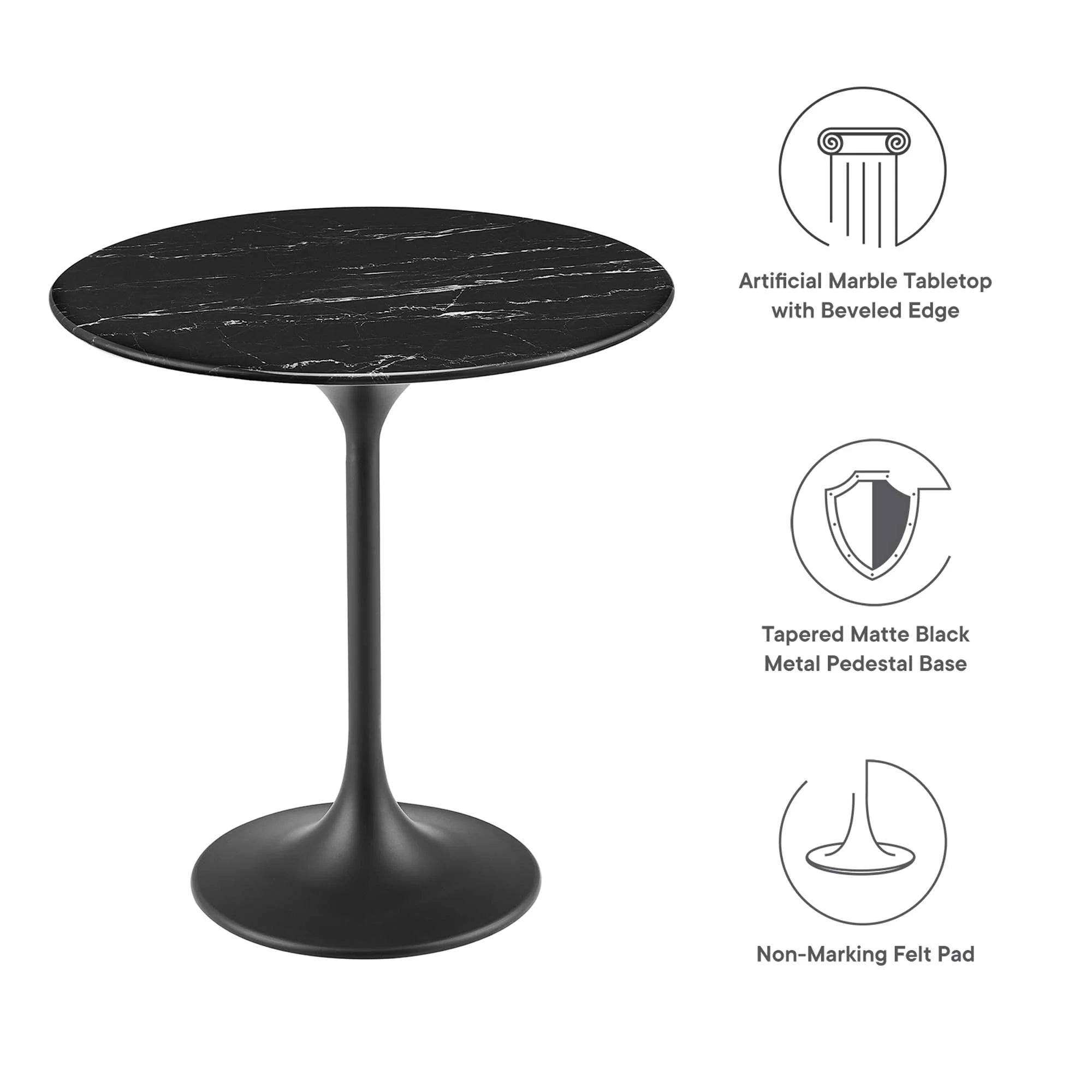 Lippa Round Artificial Marble Side Table