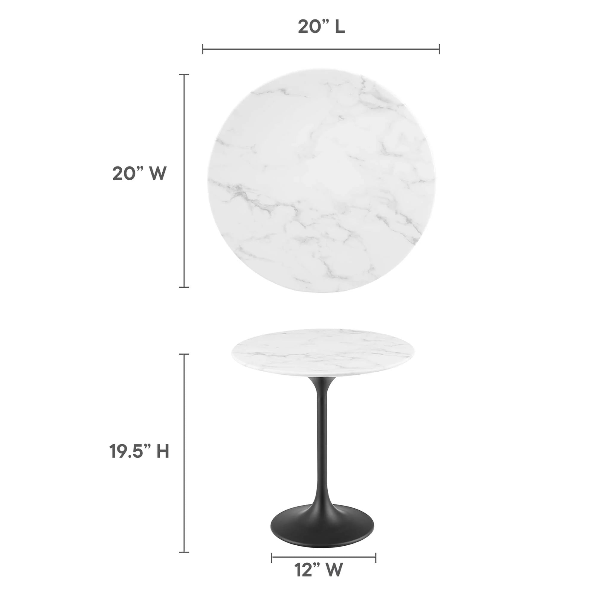 Lippa Round Artificial Marble Side Table