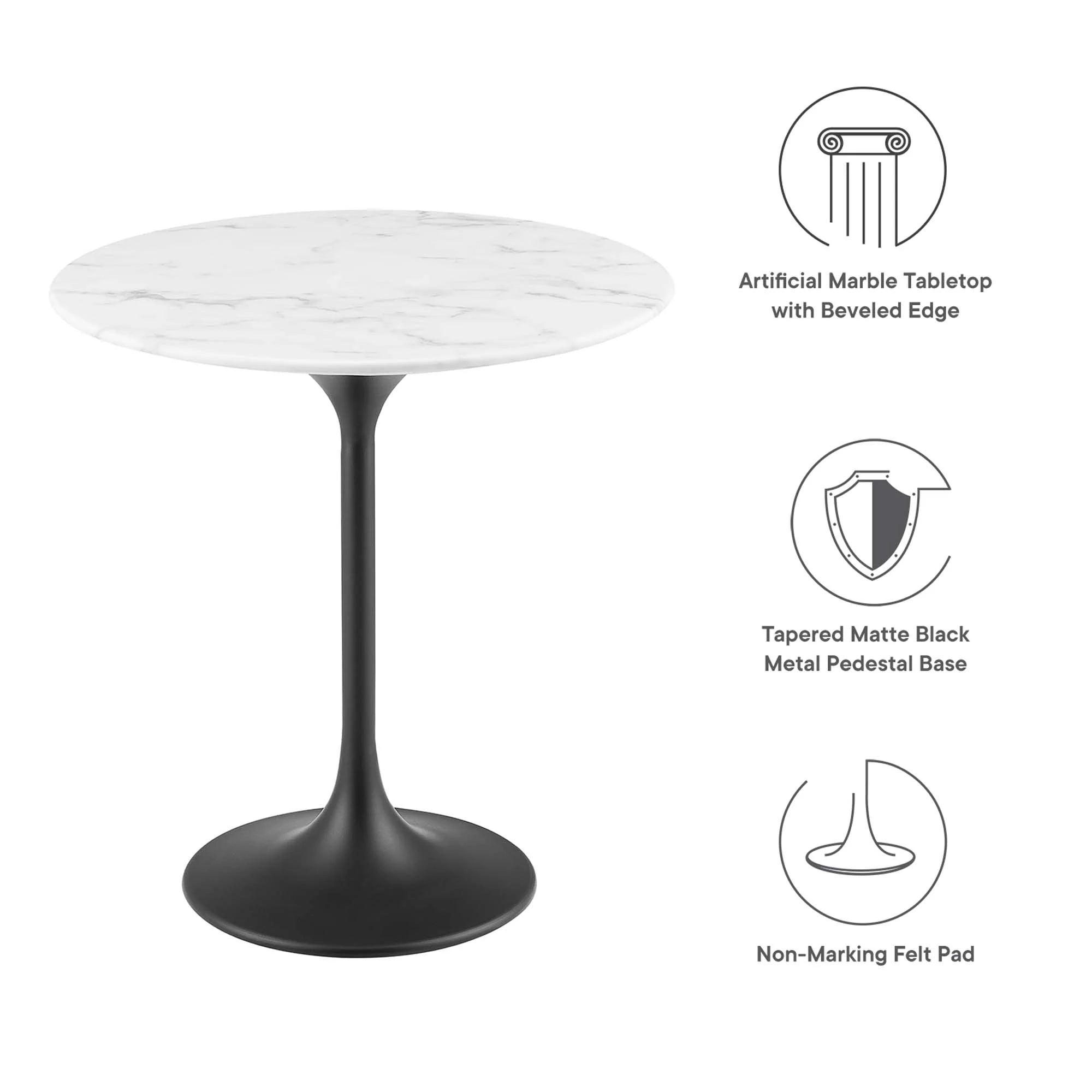 Lippa Round Artificial Marble Side Table
