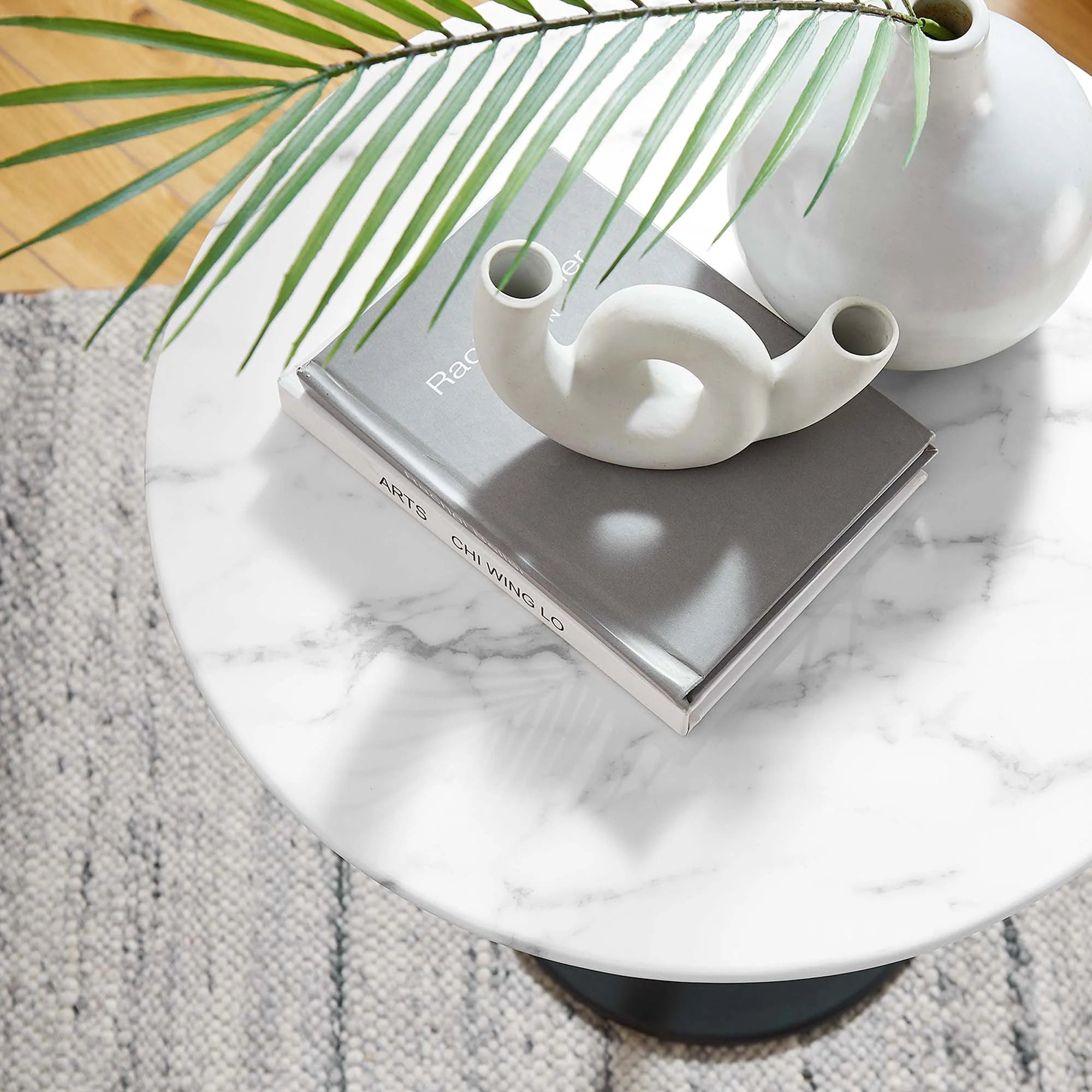 Lippa Round Artificial Marble Side Table