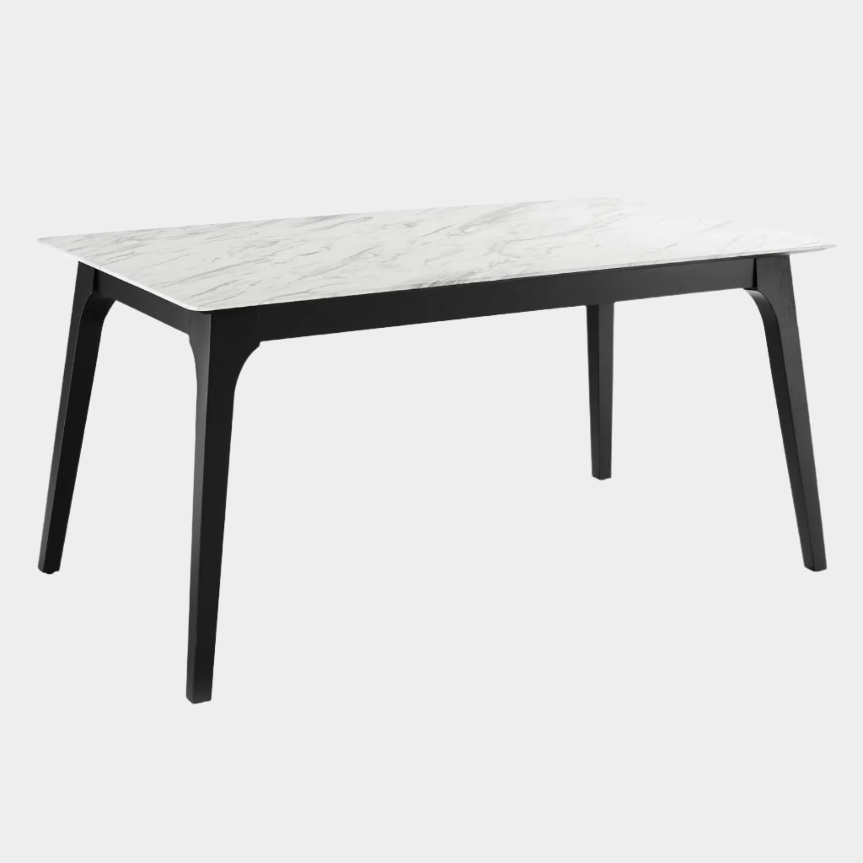 Table à manger rectangulaire en marbre artificiel Performance de 63 po de Juxtapose en noir et blanc