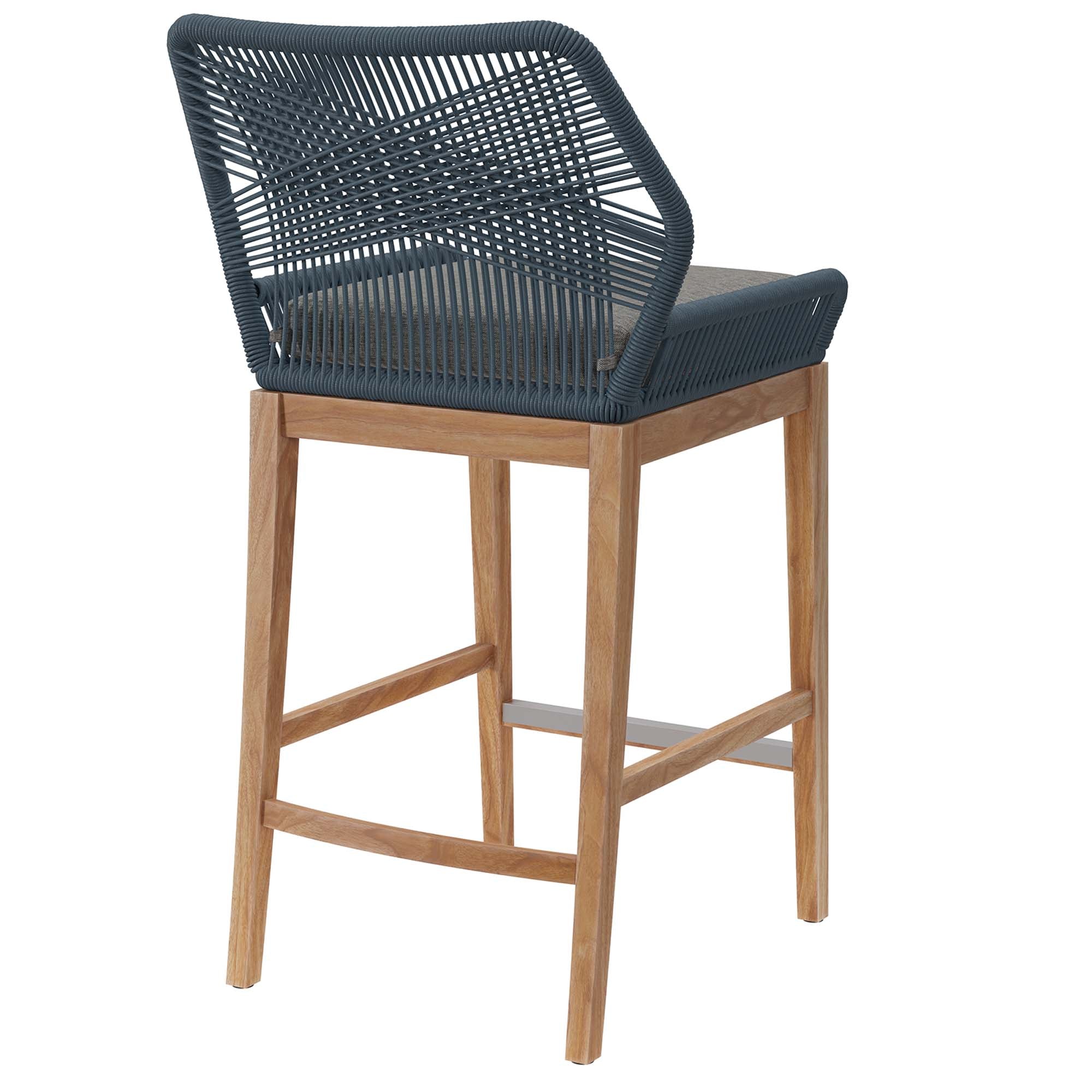 Tabouret de bar en bois de teck pour patio extérieur Wellspring