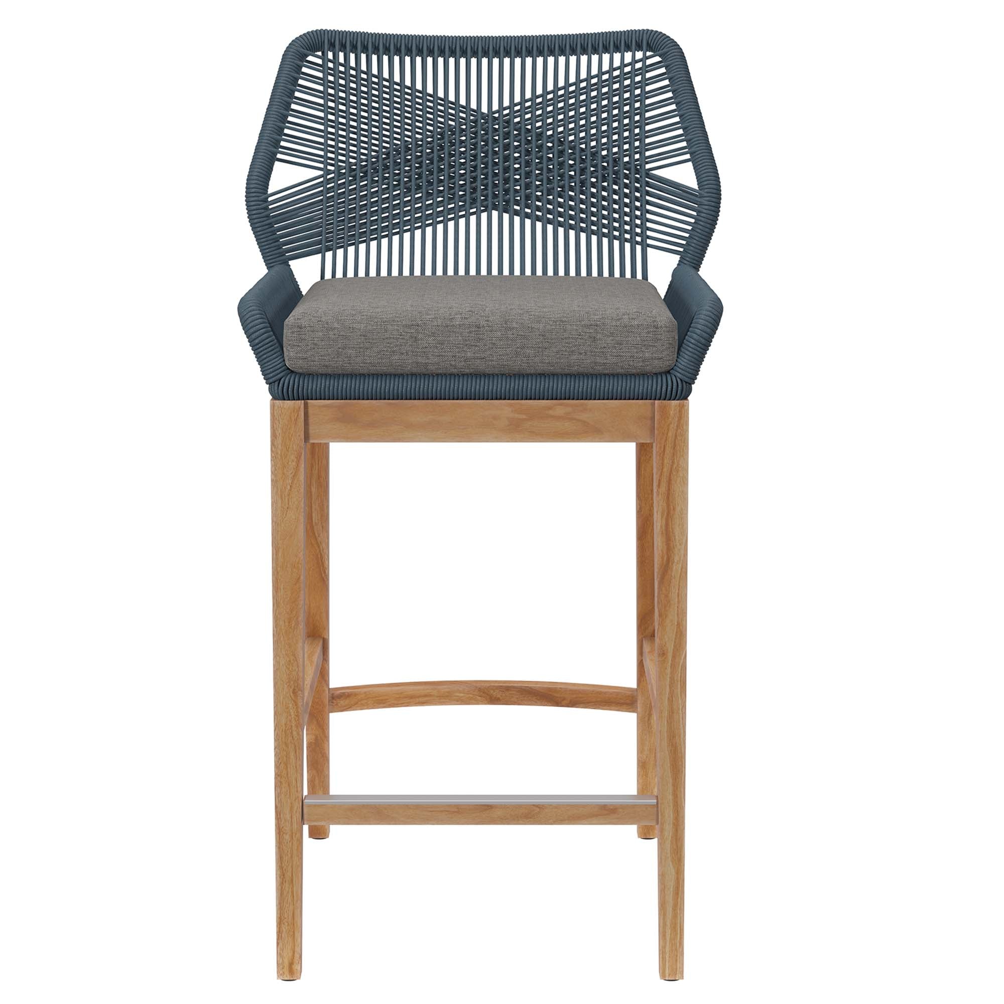 Tabouret de bar en bois de teck pour patio extérieur Wellspring