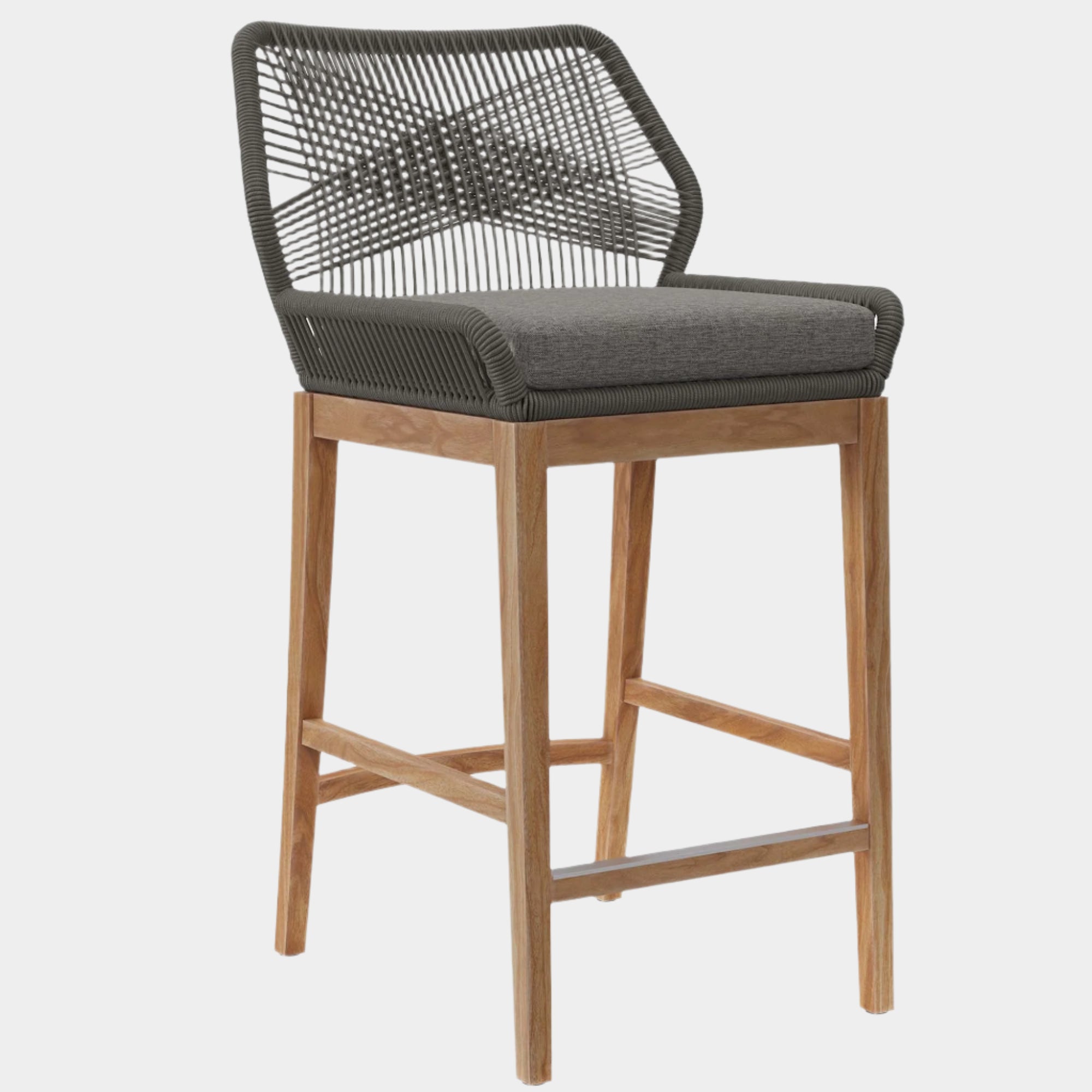 Tabouret de bar en bois de teck pour patio extérieur Wellspring