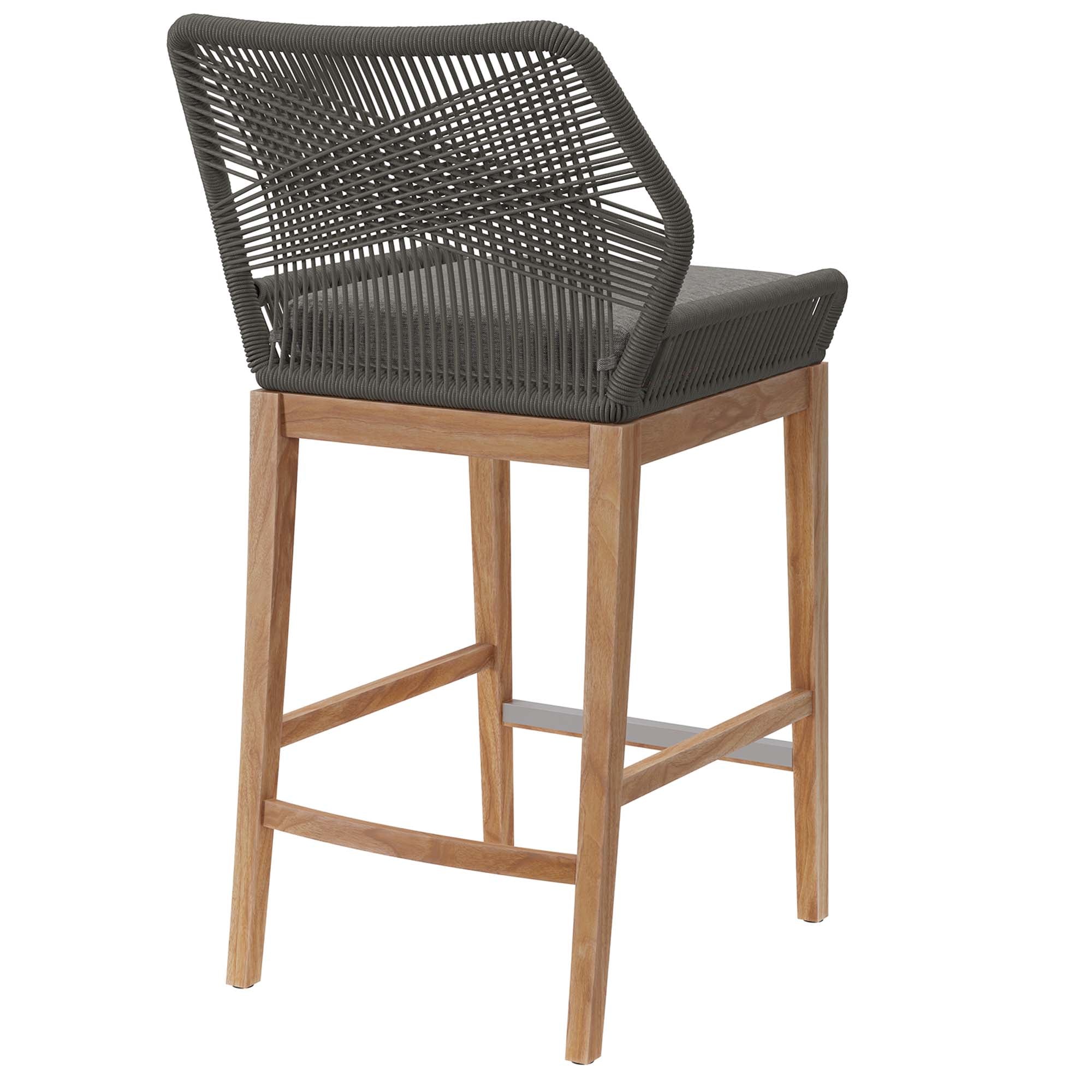 Tabouret de bar en bois de teck pour patio extérieur Wellspring
