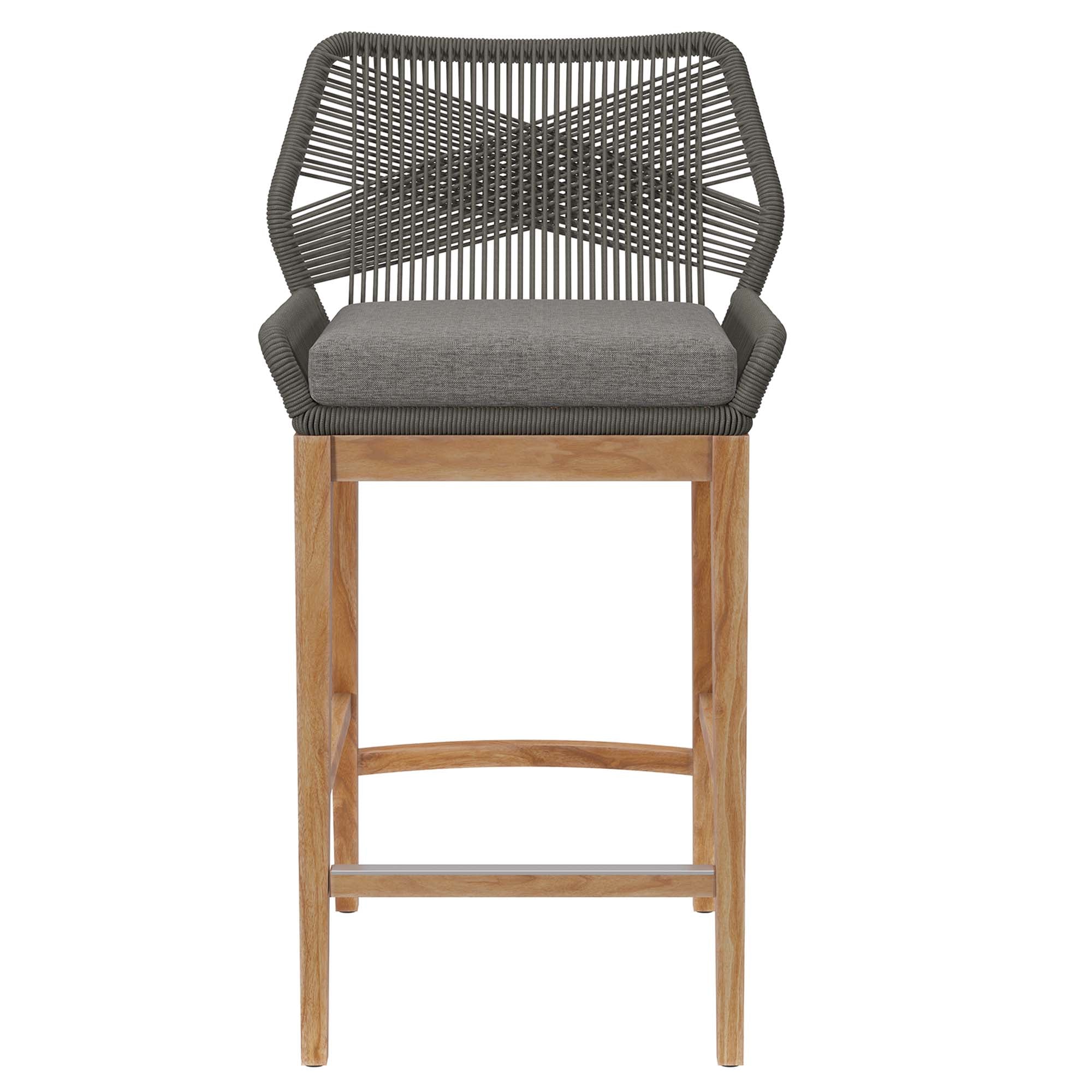 Tabouret de bar en bois de teck pour patio extérieur Wellspring