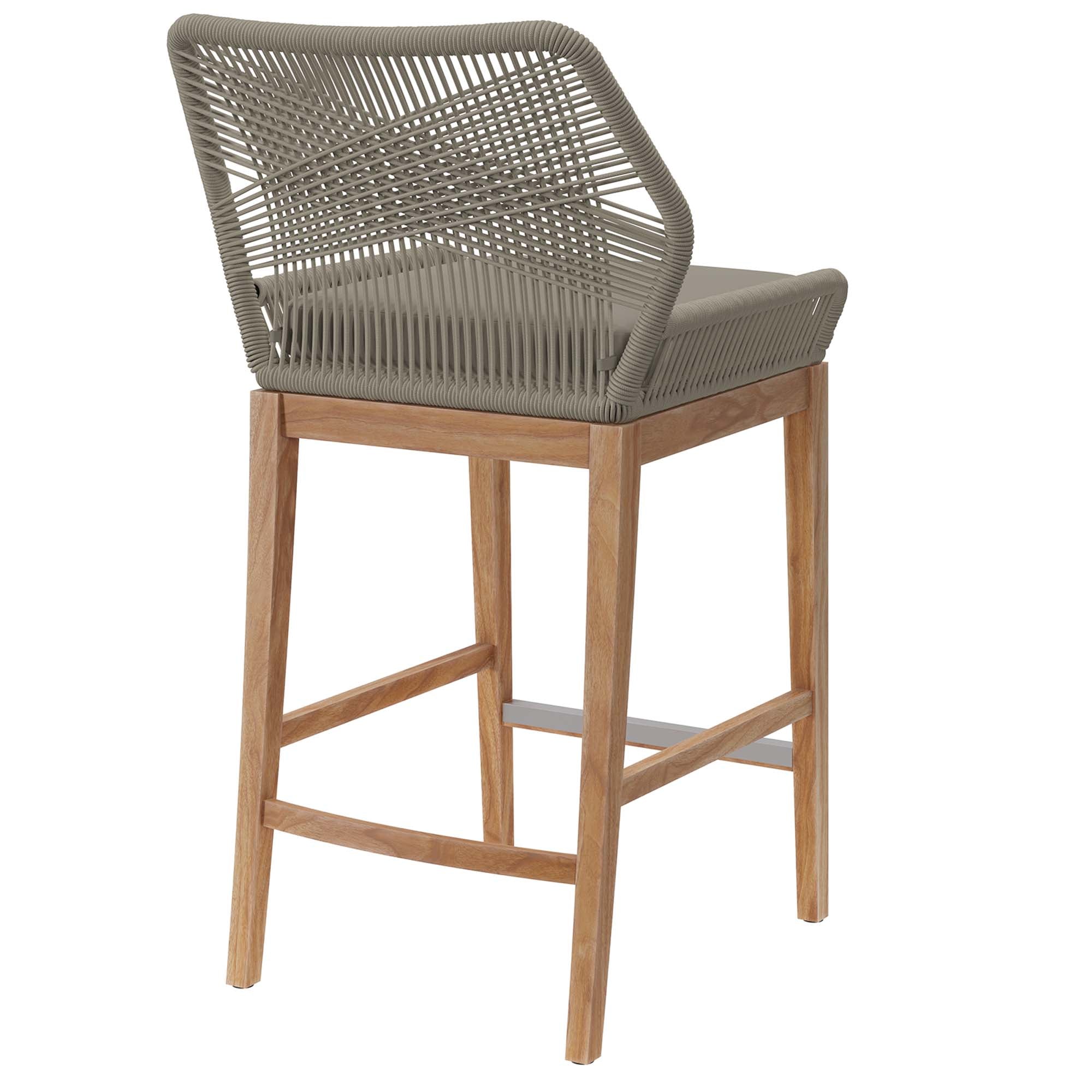 Tabouret de bar en bois de teck pour patio extérieur Wellspring