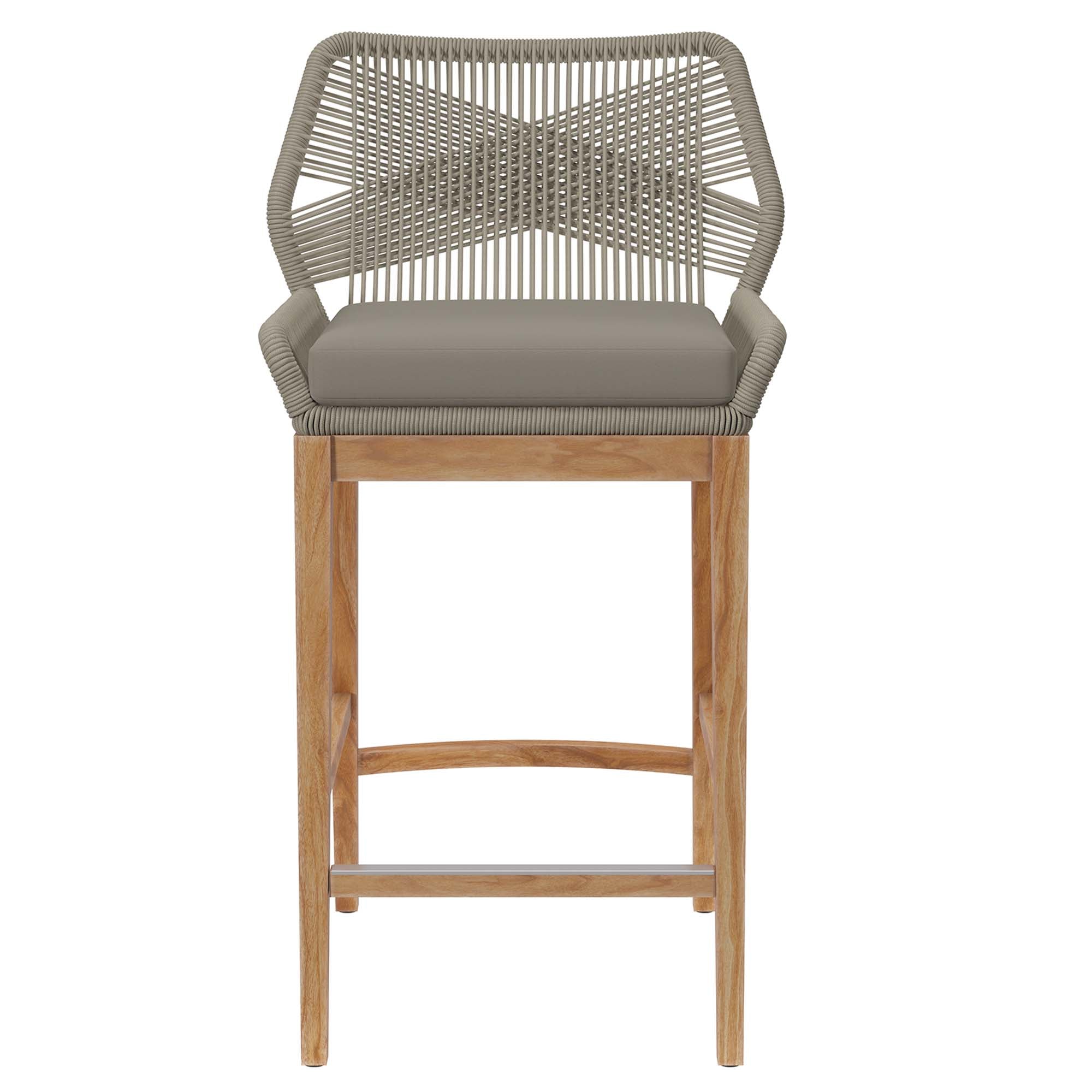 Tabouret de bar en bois de teck pour patio extérieur Wellspring