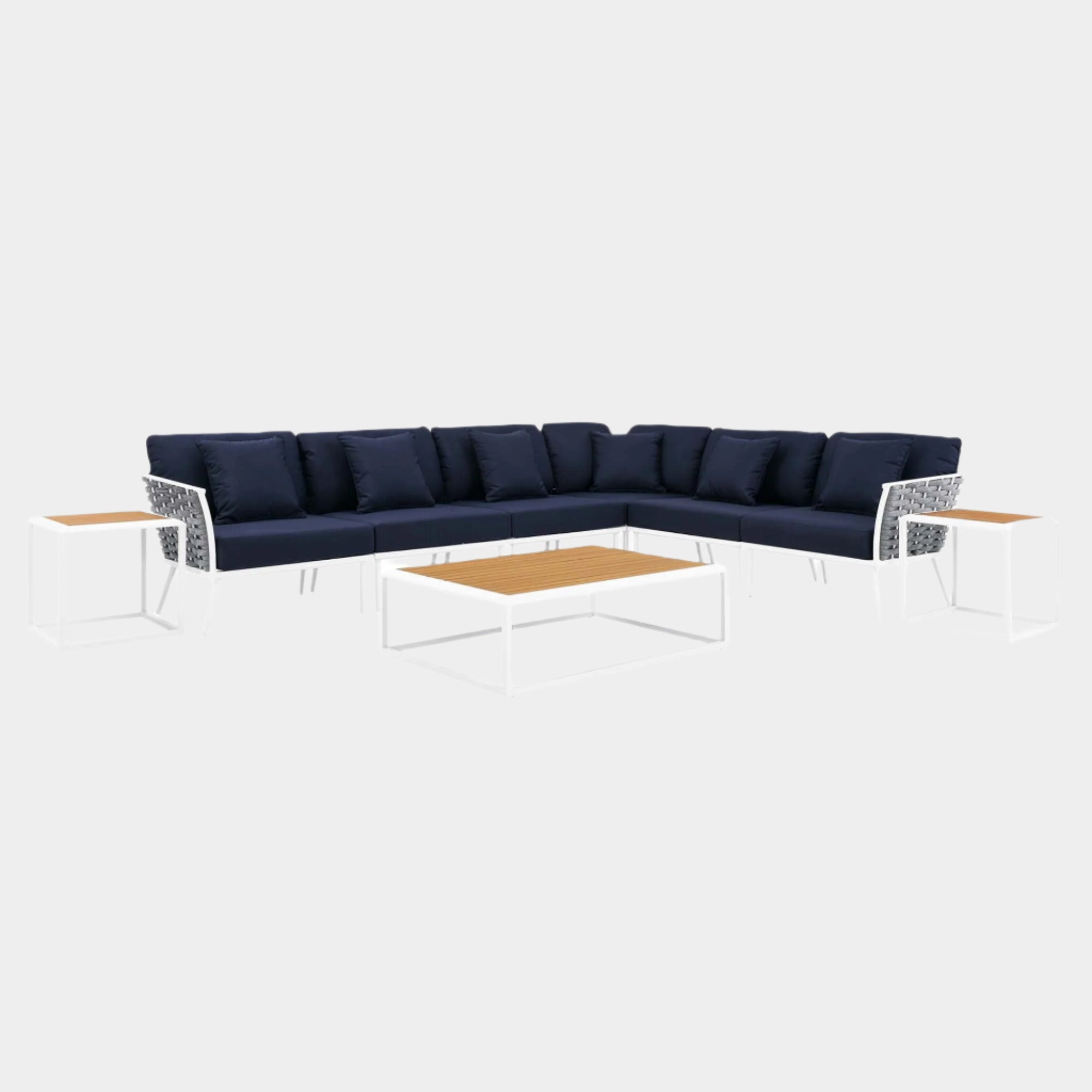 Stance 9 Piece Aluminum Outdoor Patio Aluminum Sectional Sofa Set