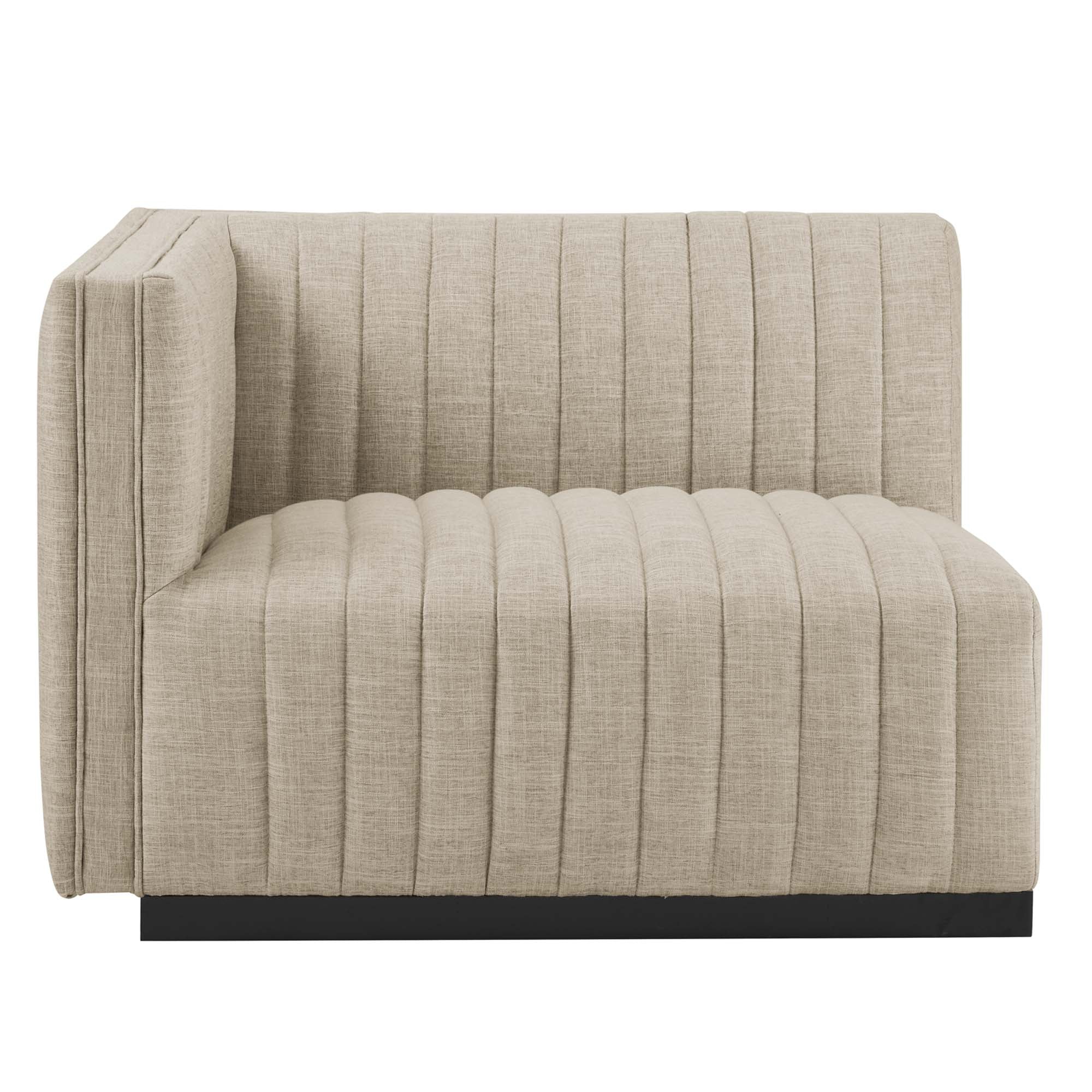 Conjure 5-Piece Channel Tufted Upholstered Fabric L-Shaped Sectional