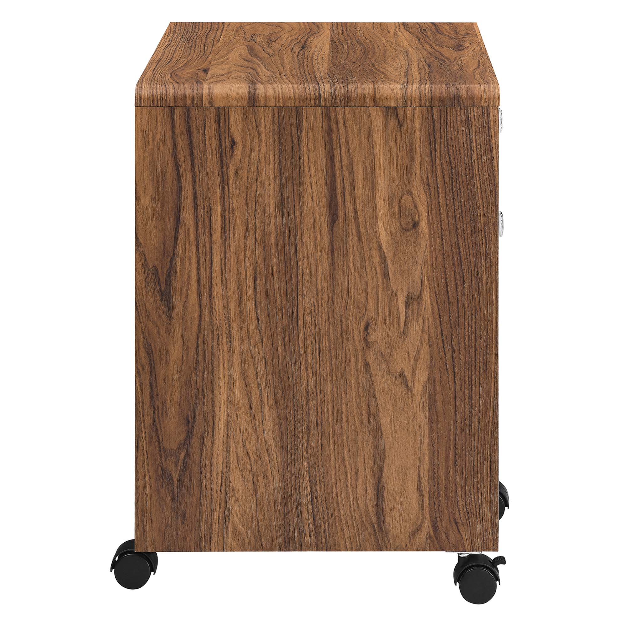 Transmit Wood Desk and File Cabinet Set in Walnut White