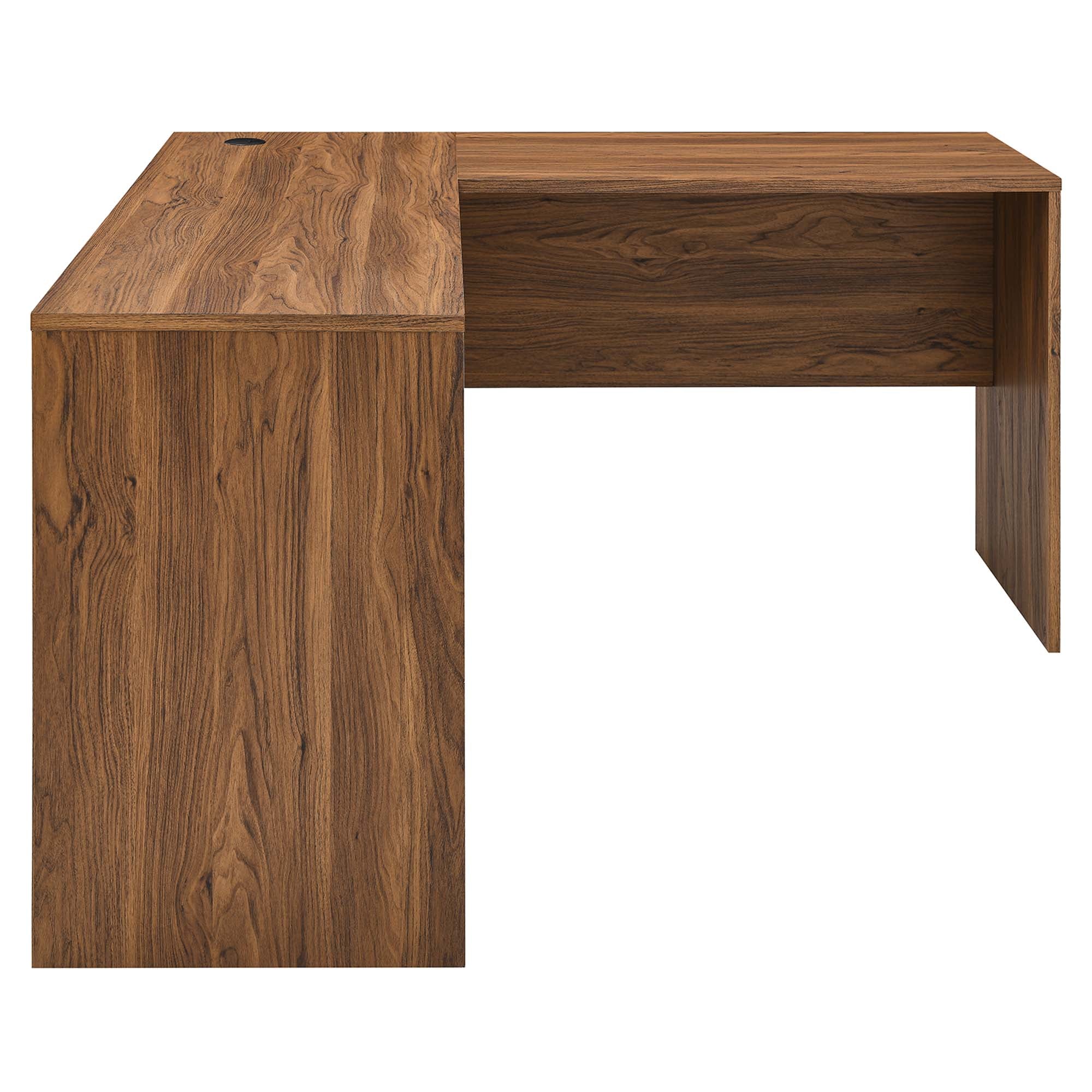 Envision Wood Desk and File Cabinet Set in Walnut White