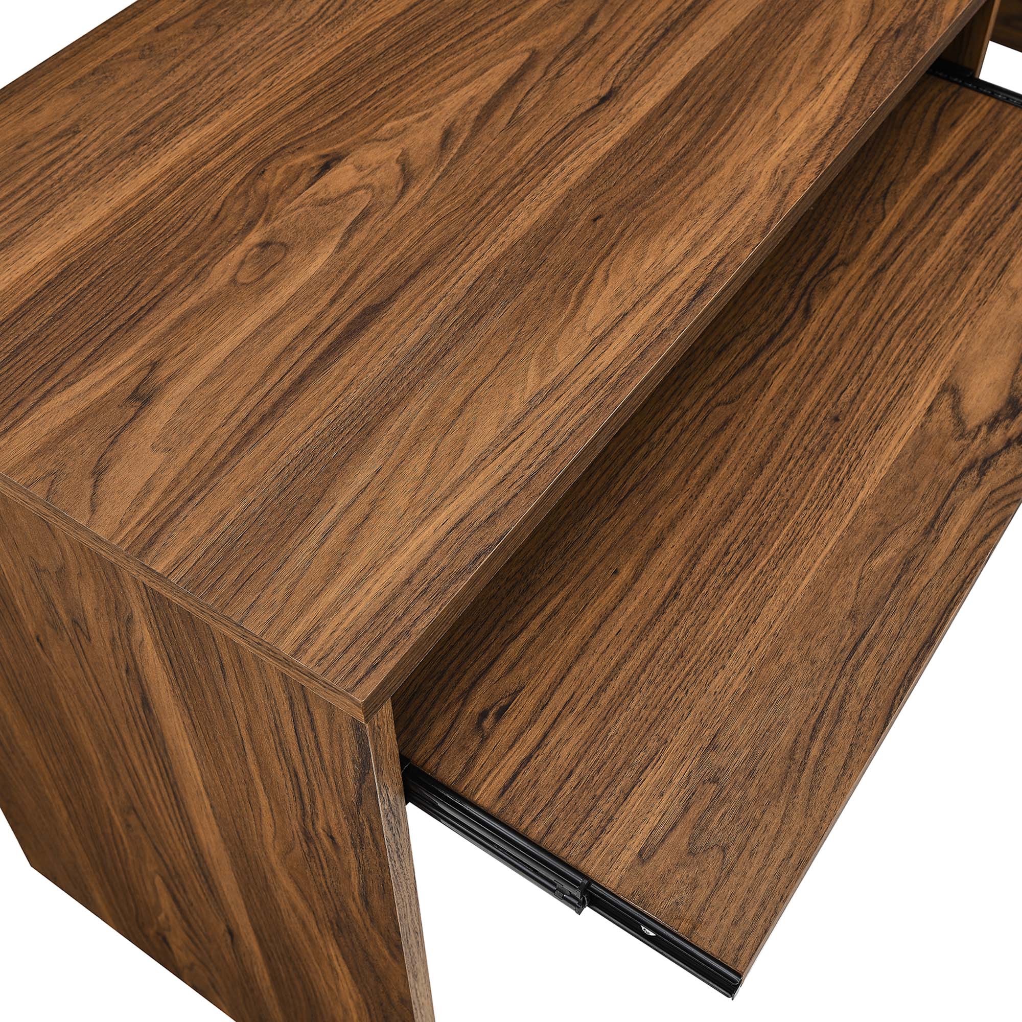 Envision Wood Desk and File Cabinet Set in Walnut White
