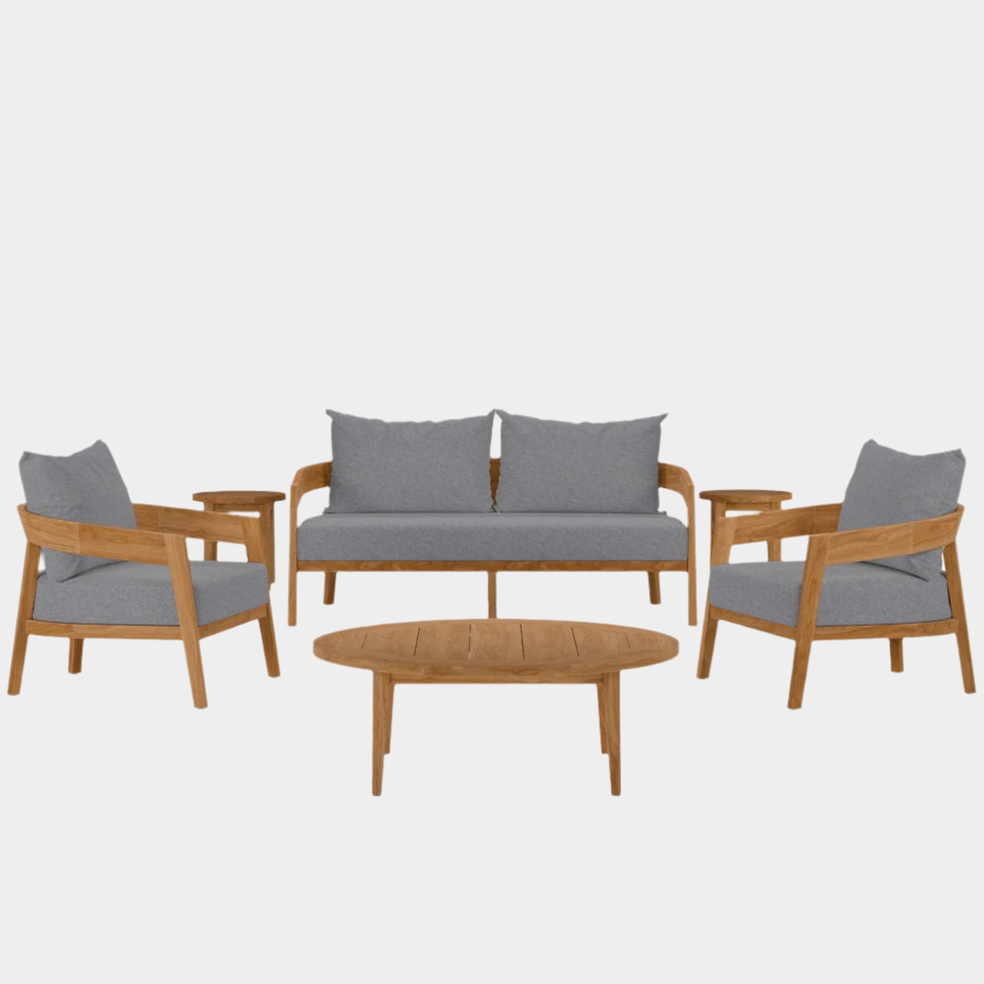 Brisbane 6-Piece Teak Wood Outdoor Patio Set - Main Image