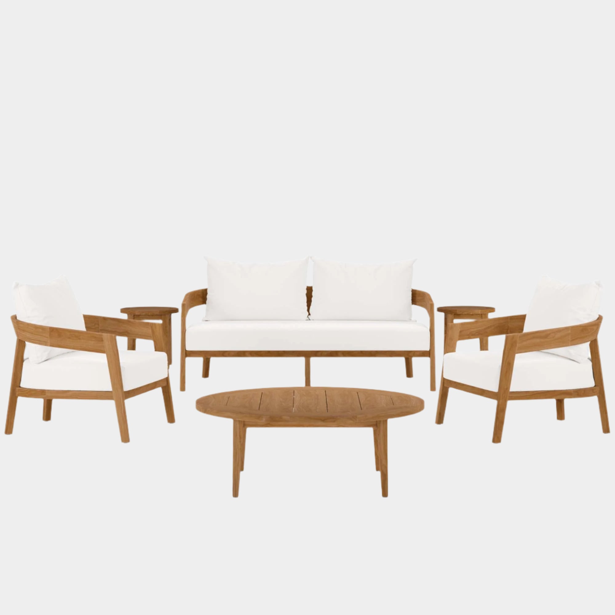 Brisbane 6-Piece Teak Wood Outdoor Patio Set