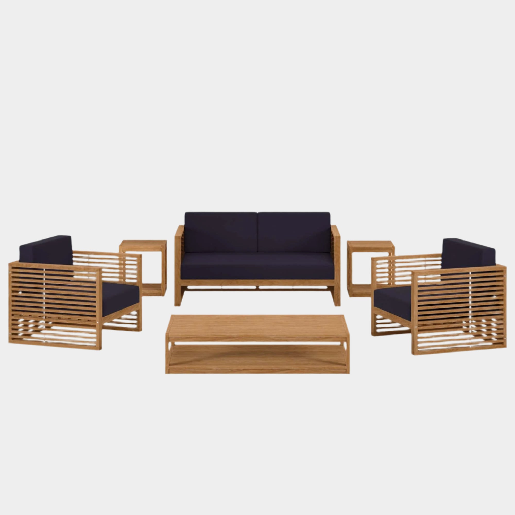 Carlsbad 6-Piece Teak Wood Outdoor Patio Set